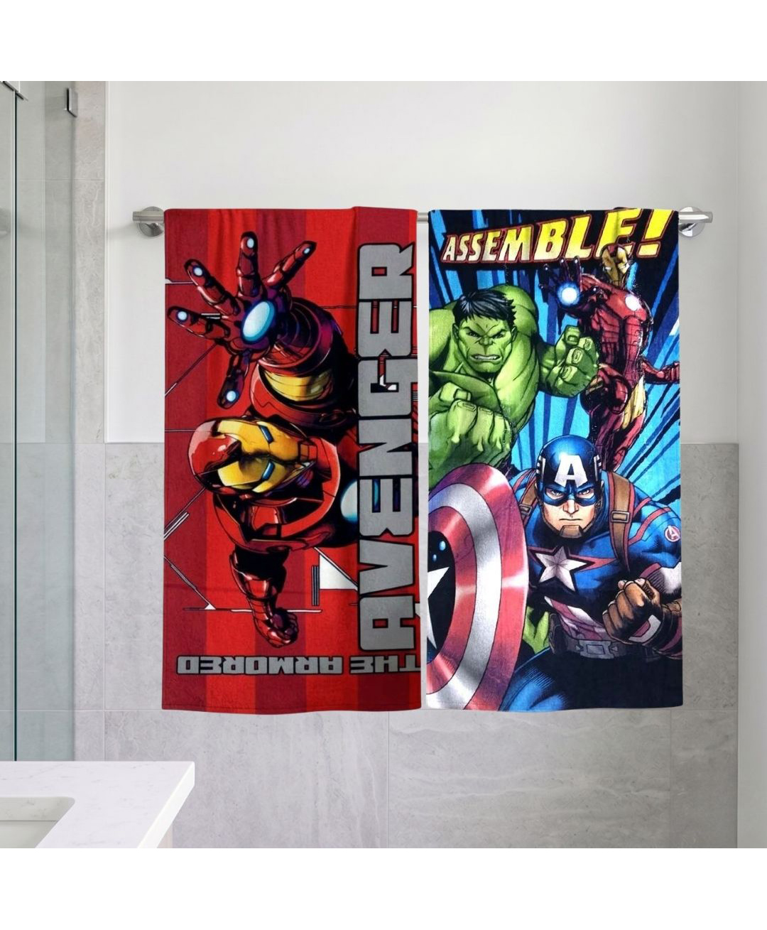 Athom Trendz Marvel Avengers Bath Towel Pack of 2 - Multicolor-picture-22