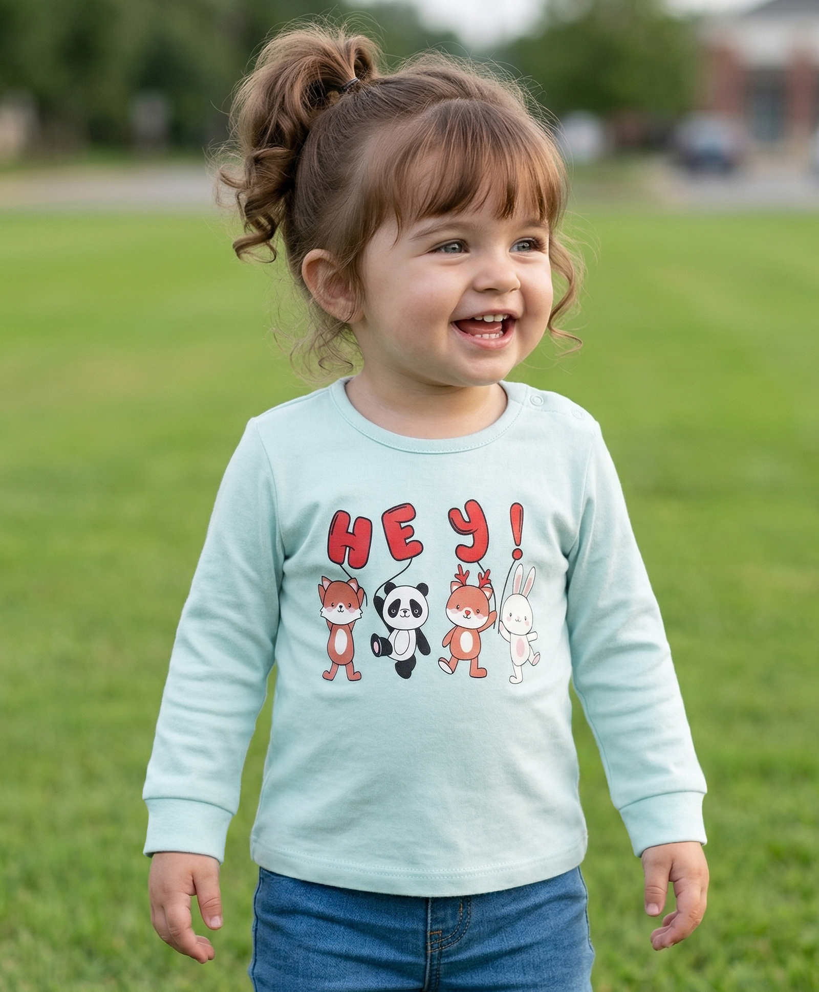 Babyoye Full Sleeves Tee Animal Print - Blue-picture-12