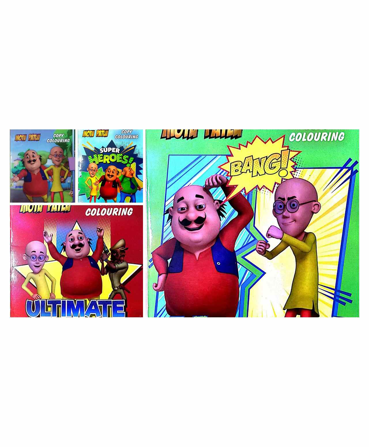 Motu Patlu Colouring Books Set of 4 - English Online in India, Buy at Best  Price from  - 8046589