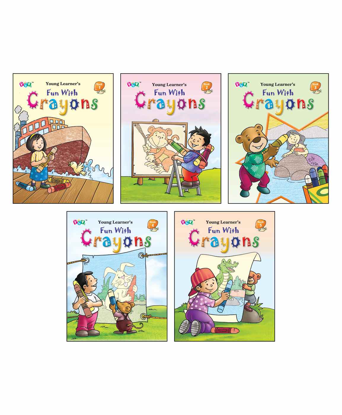 Young Learner Publication Fun With Crayons Colouring Book Pack of 5 - English-image-31