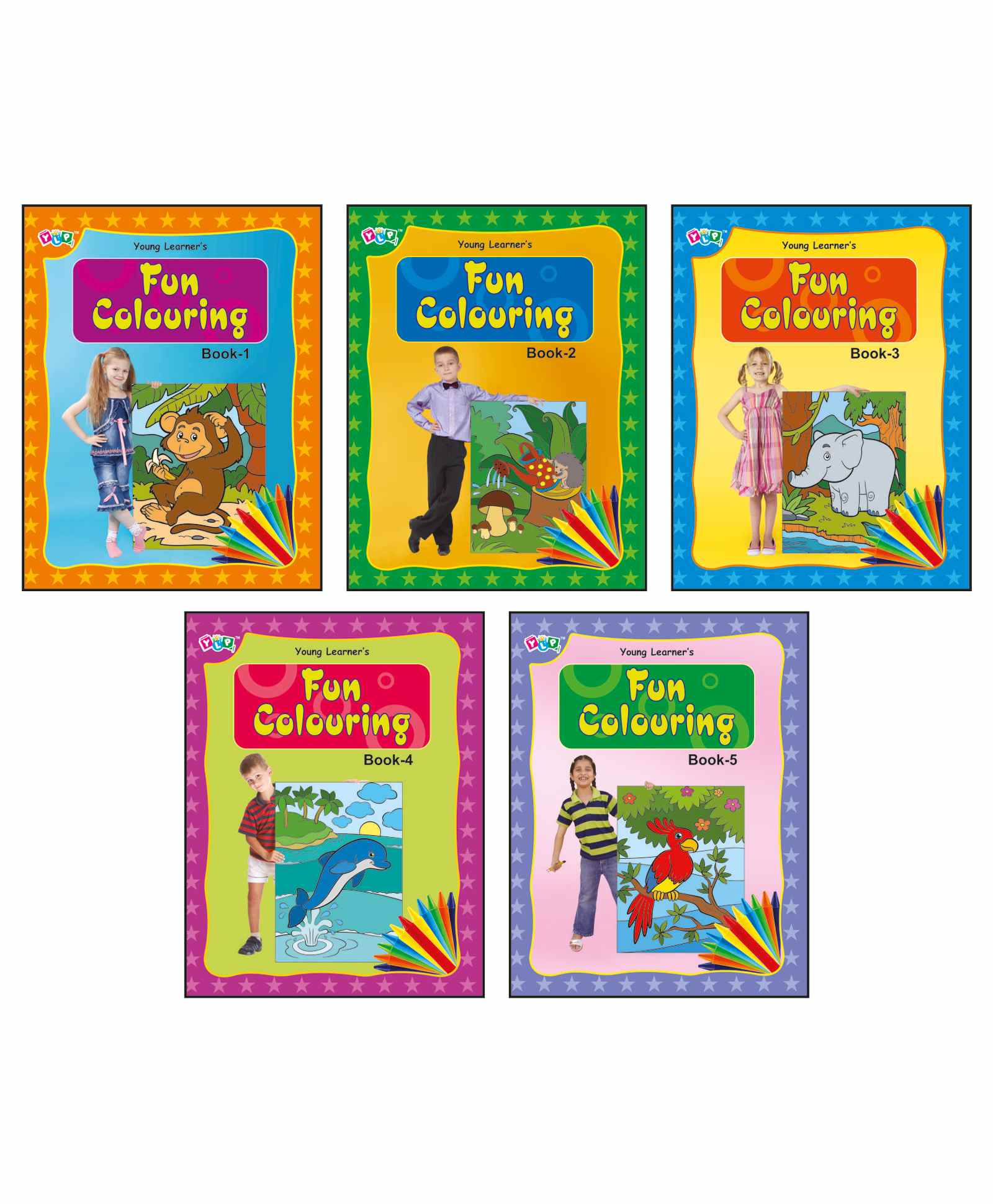 Young Learner Publication Fun Colouring Books Pack of 5 - English-image-32