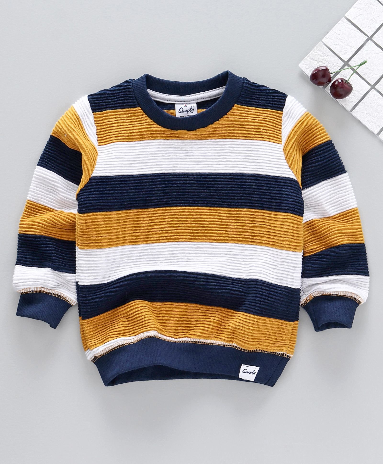 yellow striped sweatshirt