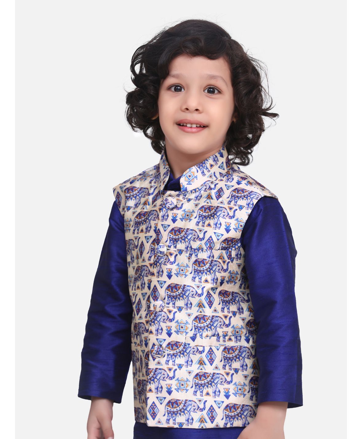 elephant print nehru jacket