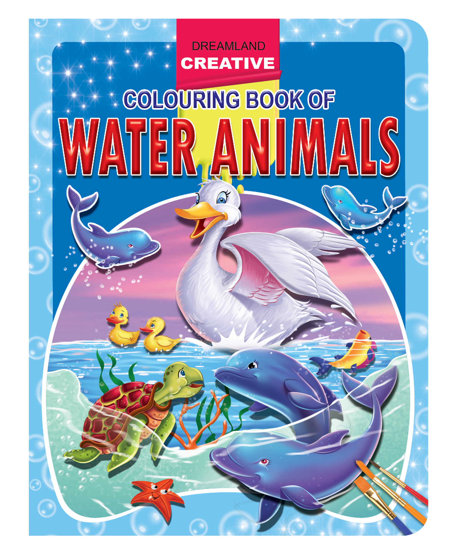 dreamland publications Creative Colouring Book | Water Animals Fun Colouring Book for Kids Age 1 to 6 Years |16 Pages of Bright, Simple Outlines Featuring Ducks, Whales, Dolphins|Develops Colour Recognition & Motor Skills-picture-5