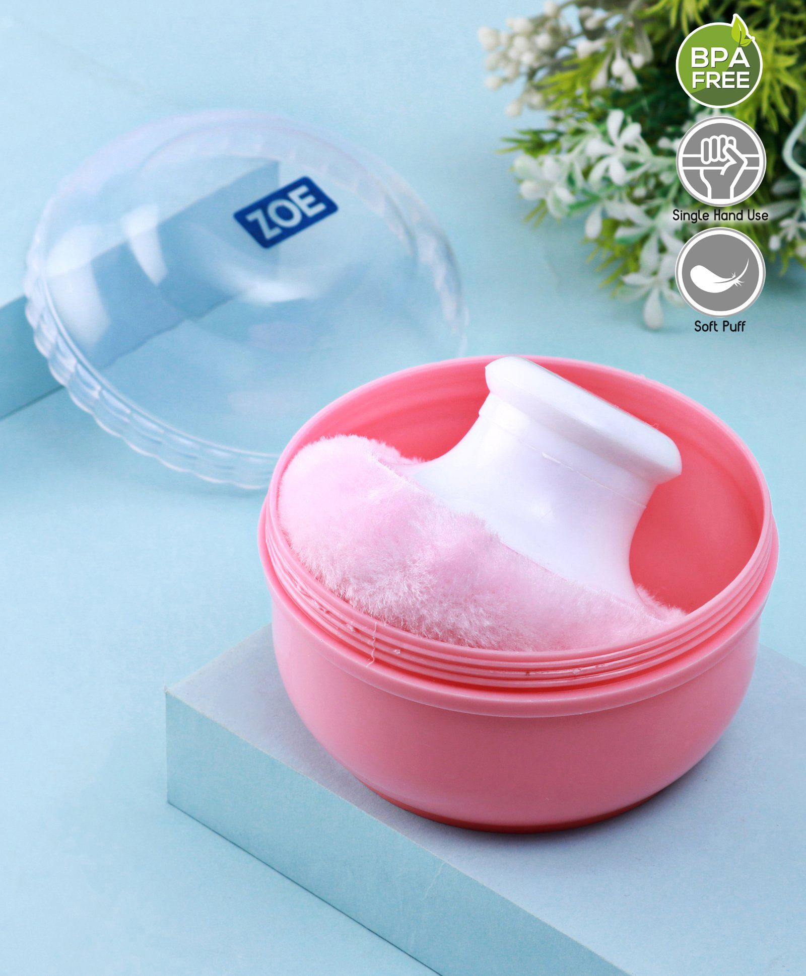 Zoe Powder Puff With Case - Pink-picture-26