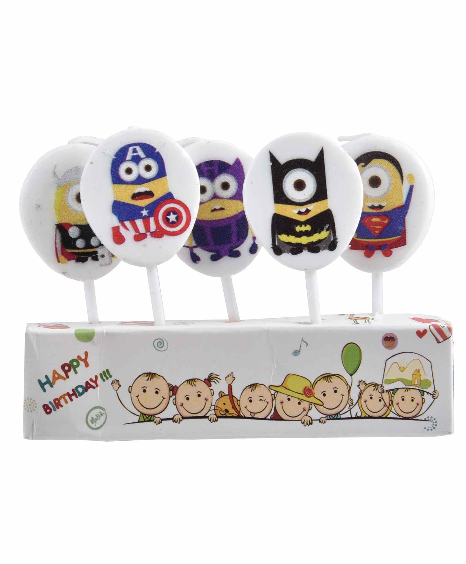 Party Anthem Super Hero Theme Birthday Candle Multicolor - Pack of 5-image-40