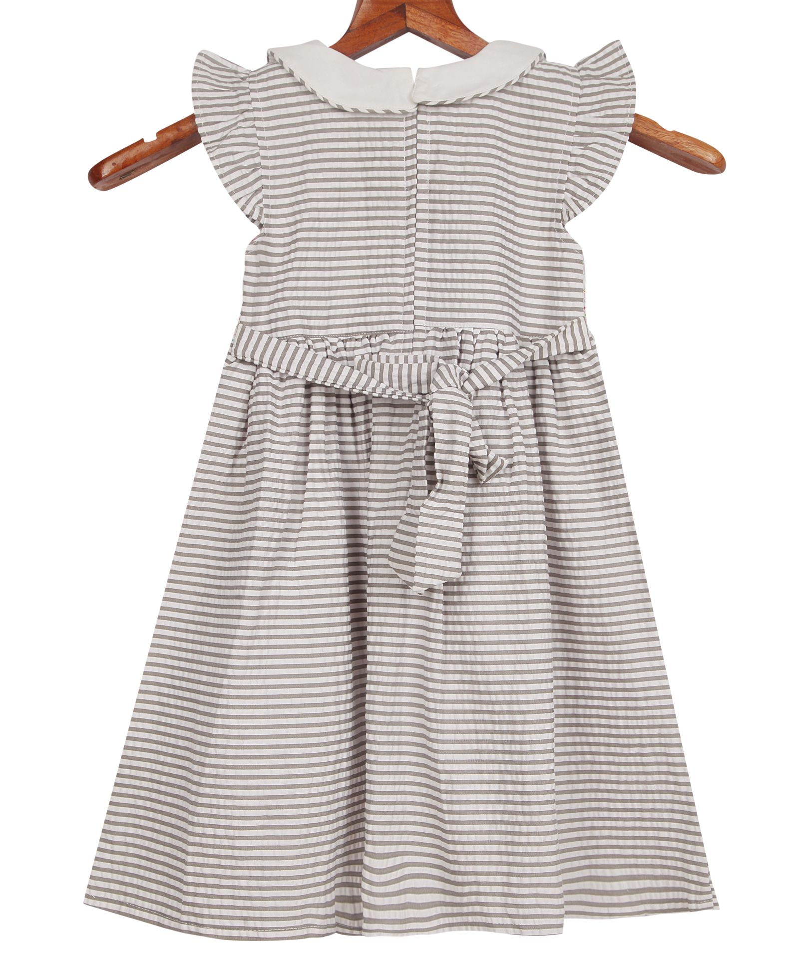 smocked striped dress