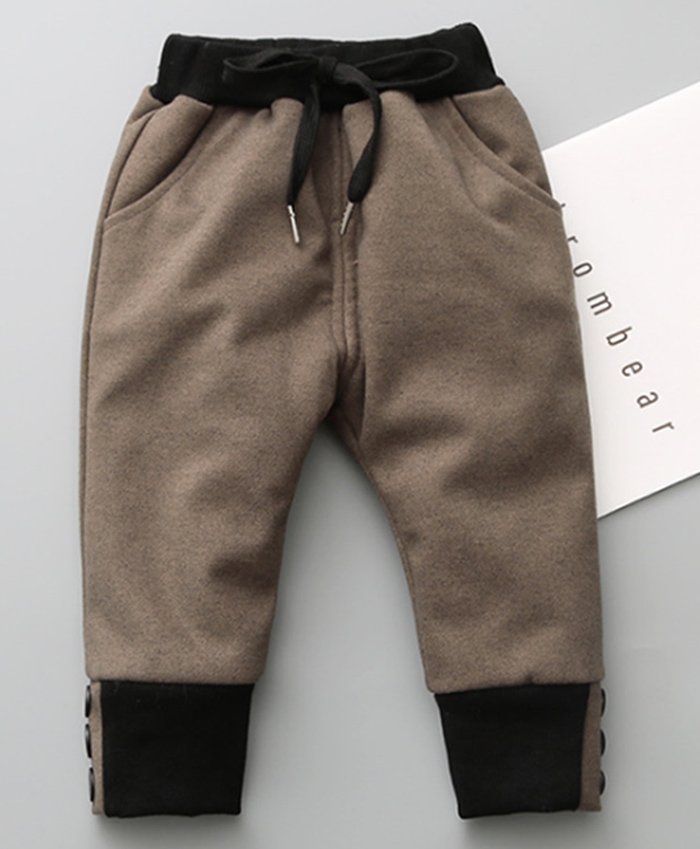 Kookie Kids Full length Solid Color Lounge Pant - Brown-picture-28