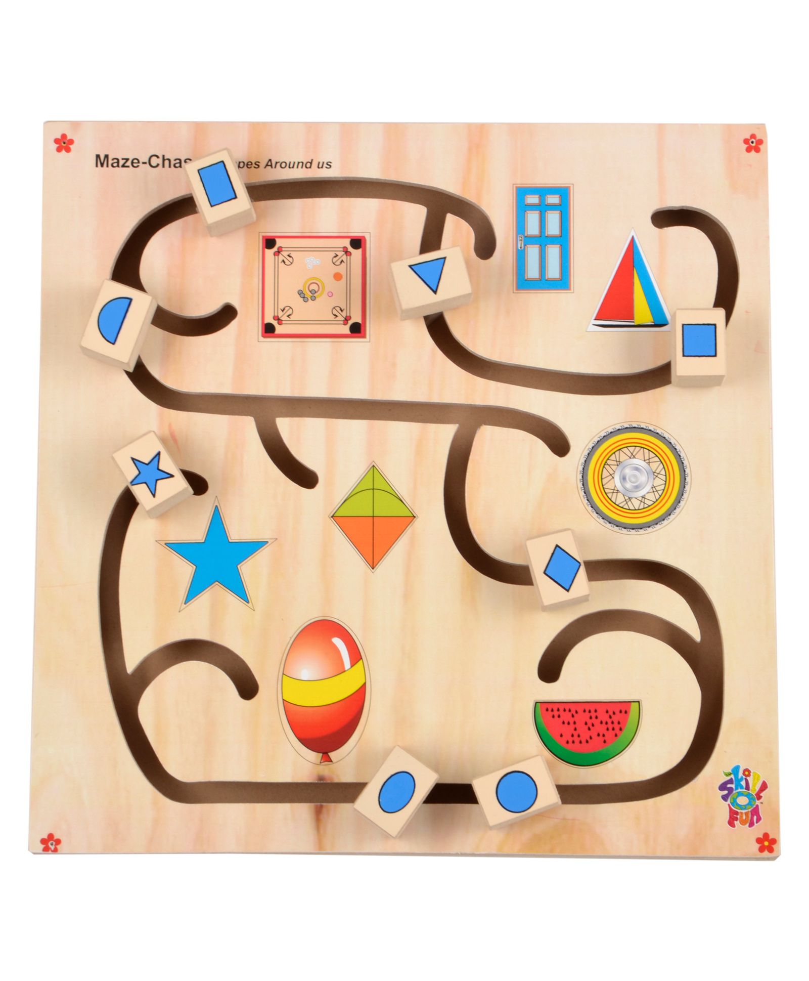 Skillofun - Wooden Maze Chase Shapes Around Us-picture-13