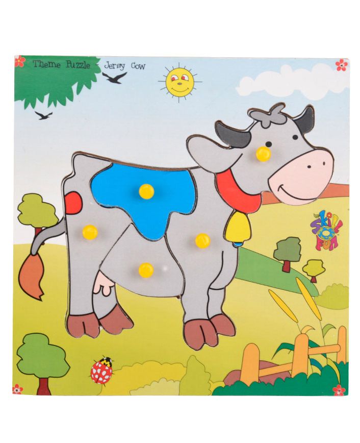 Skillofun Theme Wooden Puzzle Standard - Cow-picture-16