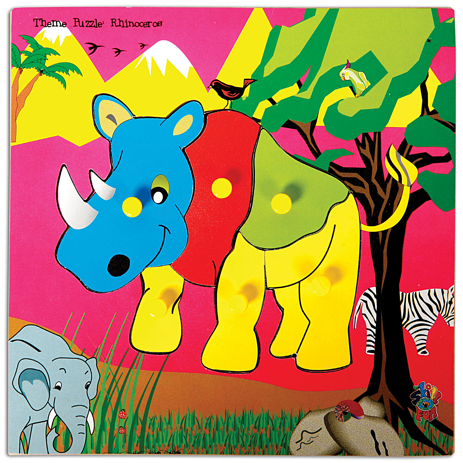Skillofun Theme Wooden Puzzle Standard - Rhinoceros-picture-18