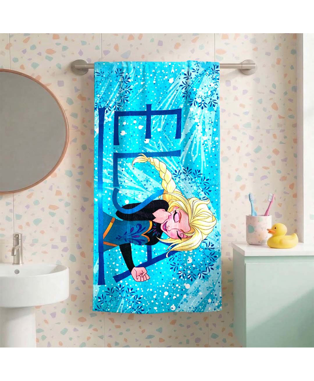 Athom Trendz Disney Frozen 100% Cotton Kids Bath Towel - Blue-picture-6