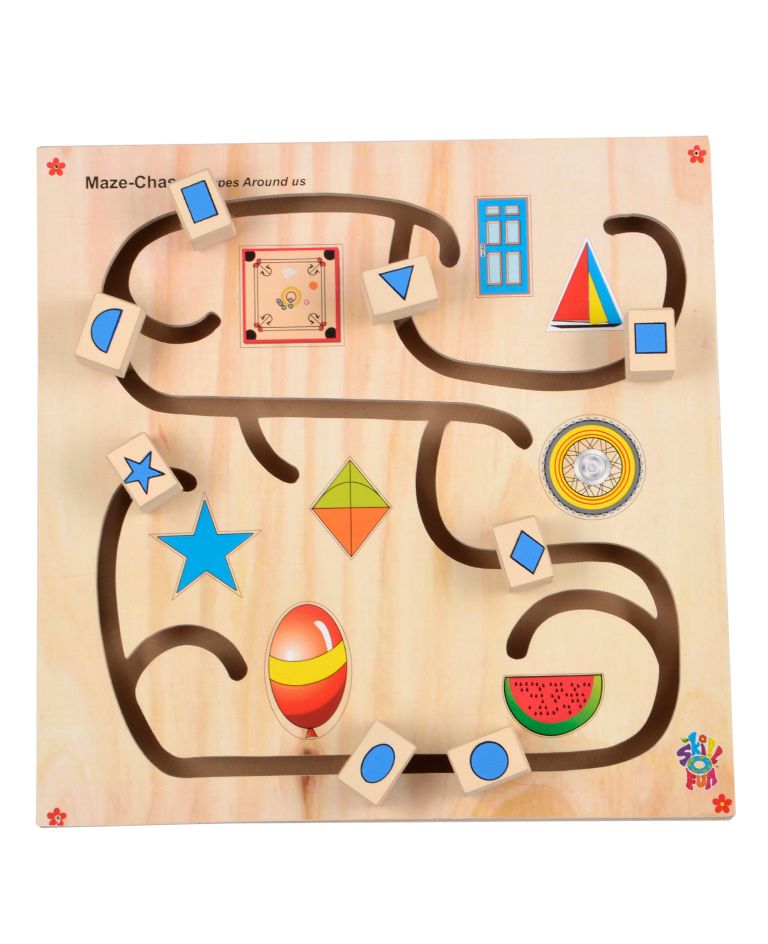 Skillofun - Wooden Maze Chase Shapes Around Us-picture-28