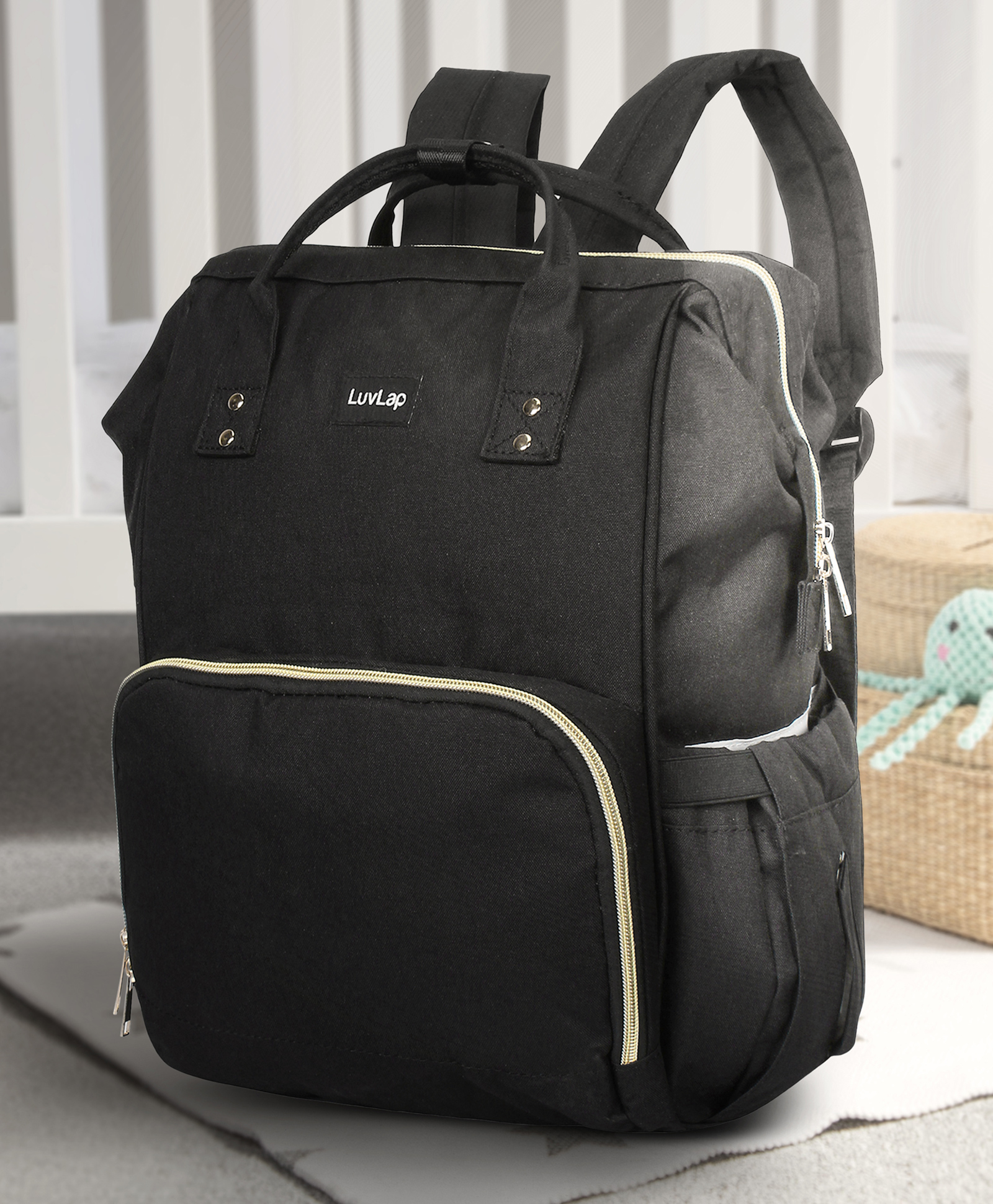 LuvLap Multipurpose Diaper Bag - Black-picture-10
