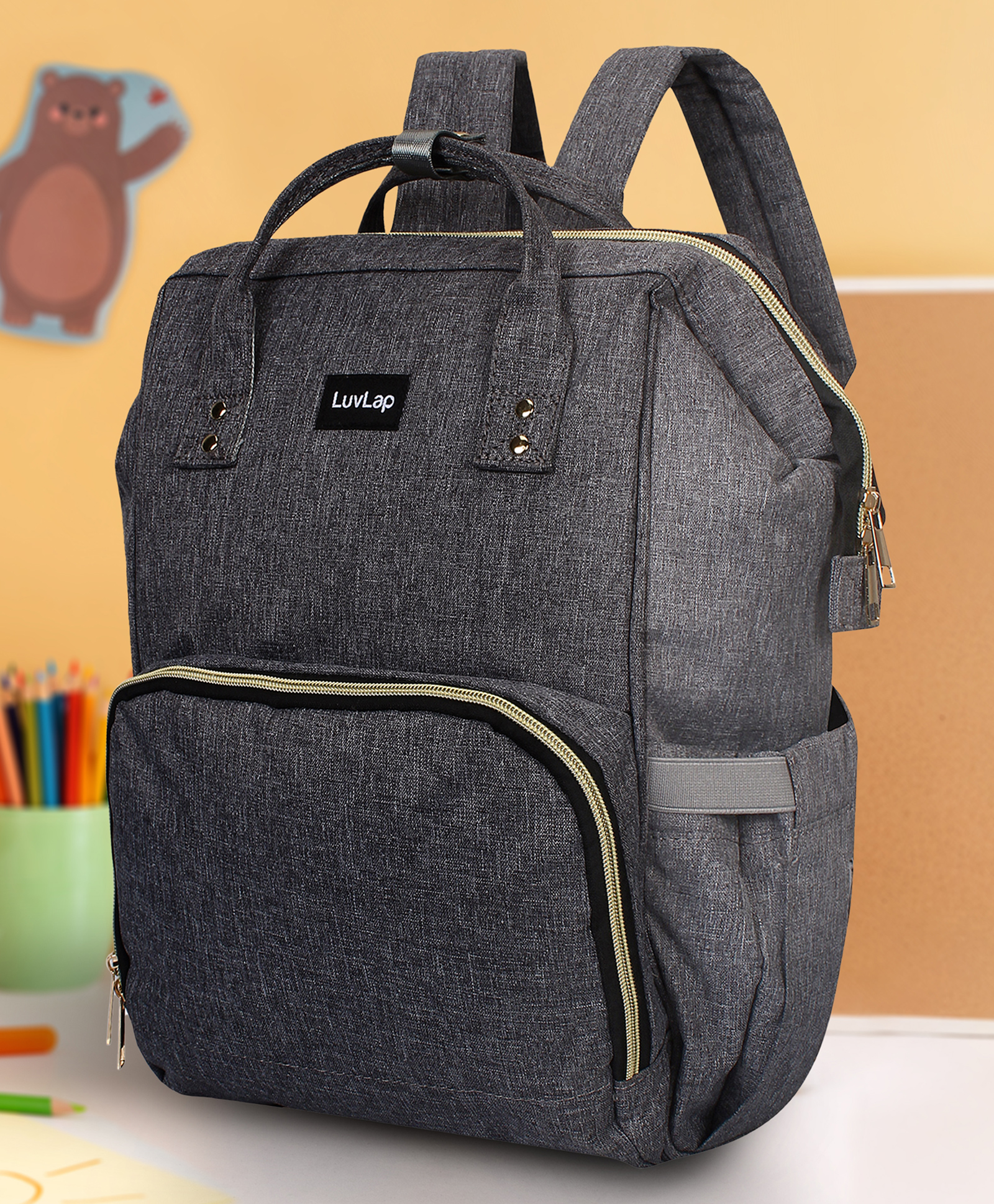 LuvLap Multipurpose Diaper Bag - Grey-picture-16
