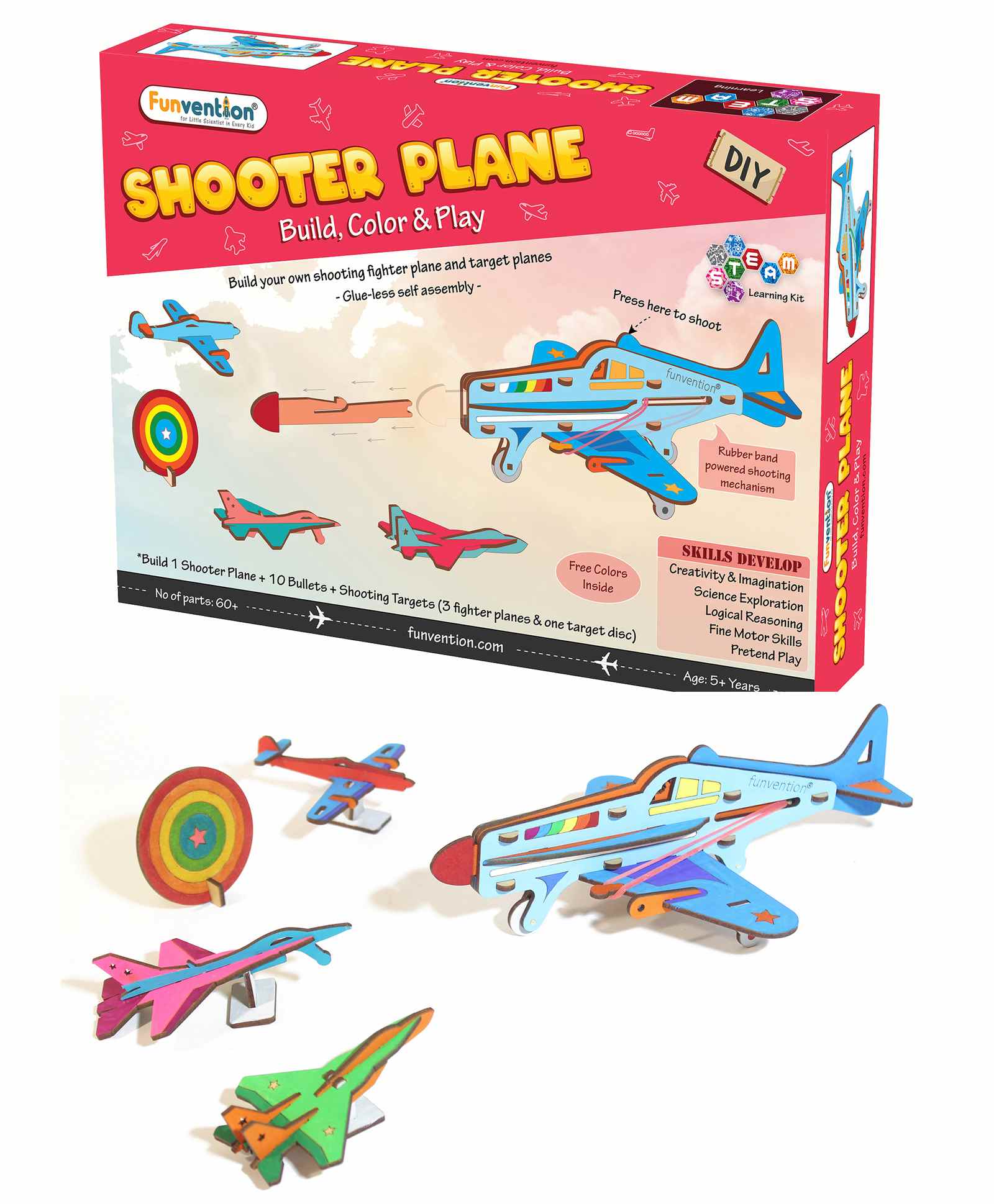 Funvention DIY Shooting Plane Activity Kit - Multicolor-picture-23
