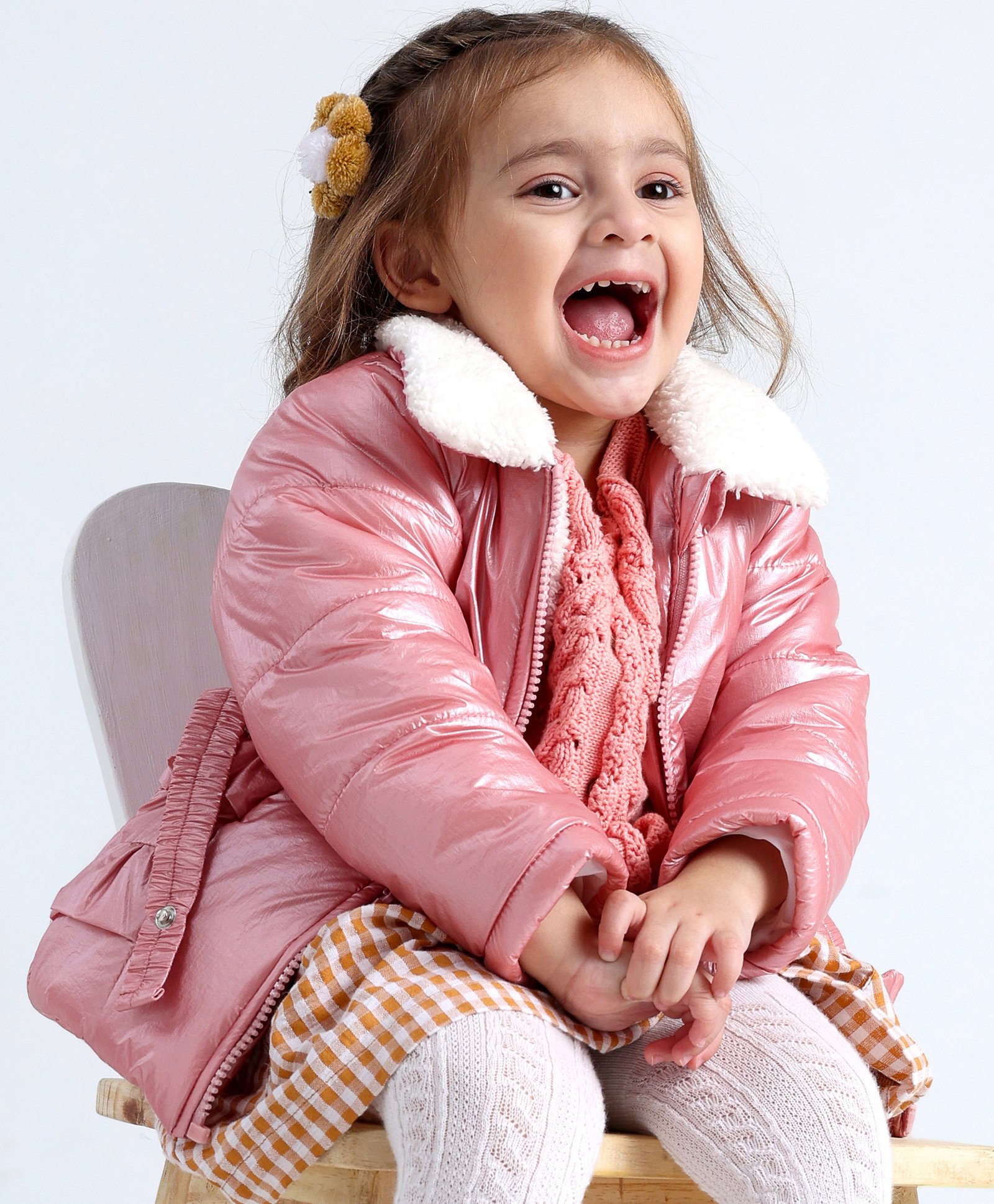 Babyoye Full Sleeves Padded Jacket with Taffeta Lining - Pink-image-13