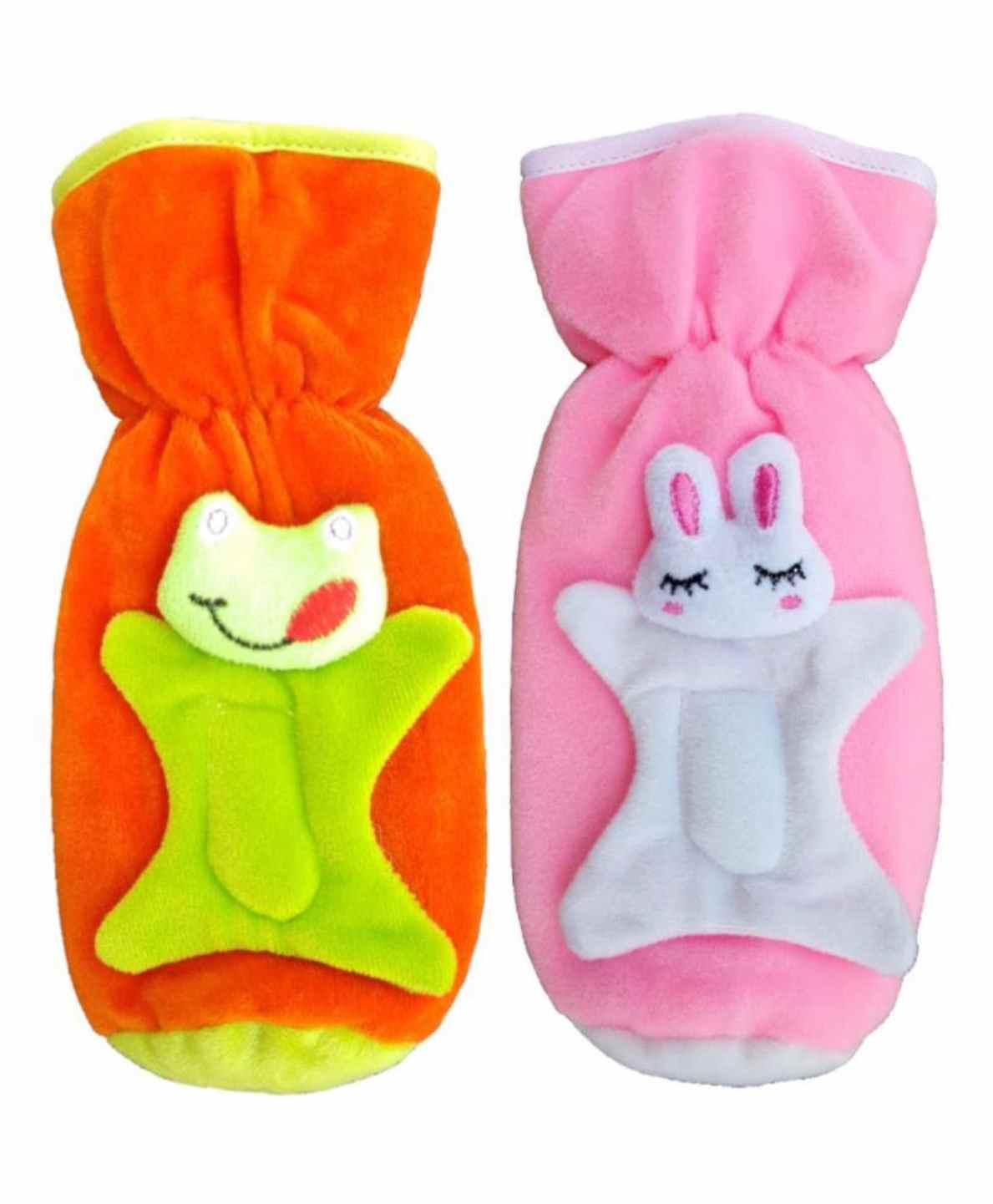 Brandonn Velvet Shearing Soft Bottle Cover With Motif Pink Orange Pack of 2 - Fits up to 250 ml-picture-7