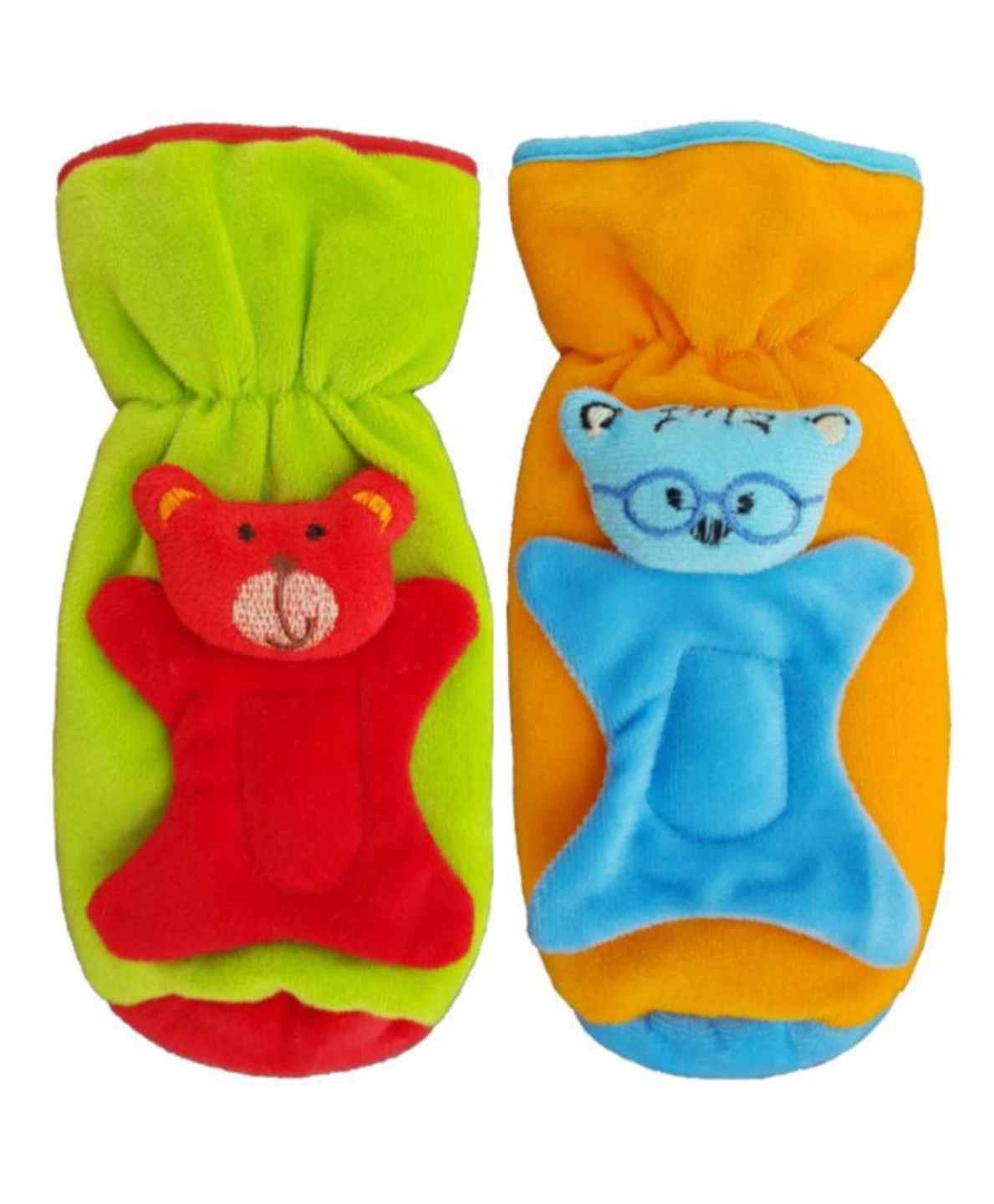 Brandonn Velvet Shearing Soft Bottle Cover With Motif Green Orange Pack of 2 - Fits up to 250 ml-picture-13