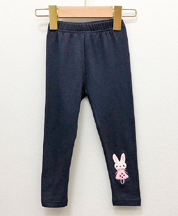 Kookie Kids Full Length Leggings Bunny Embroidered - Navy-picture-27