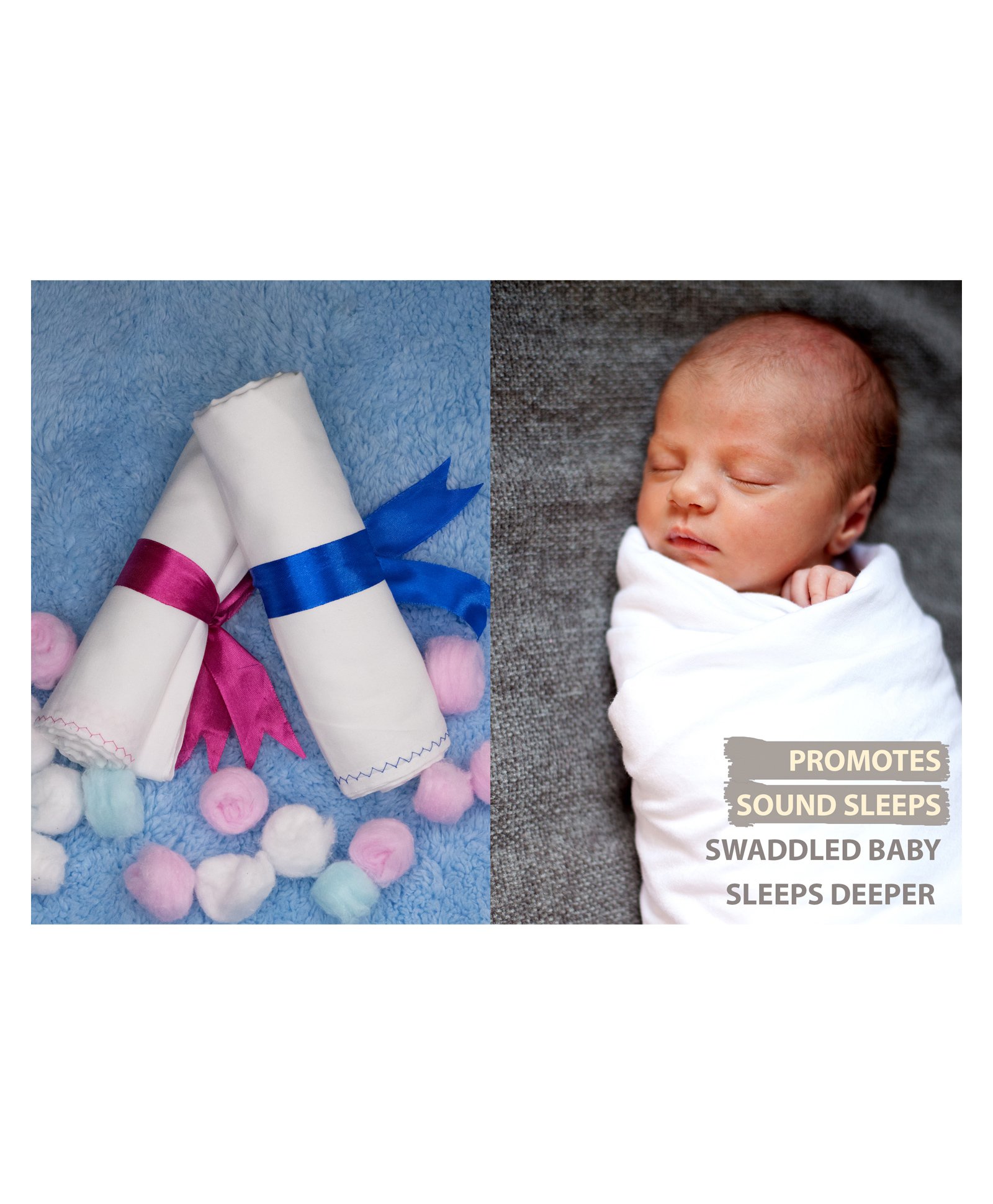 Lollipop Lane 100% Soft Cotton Swaddle Wrappers Set of 2 - White-image-49