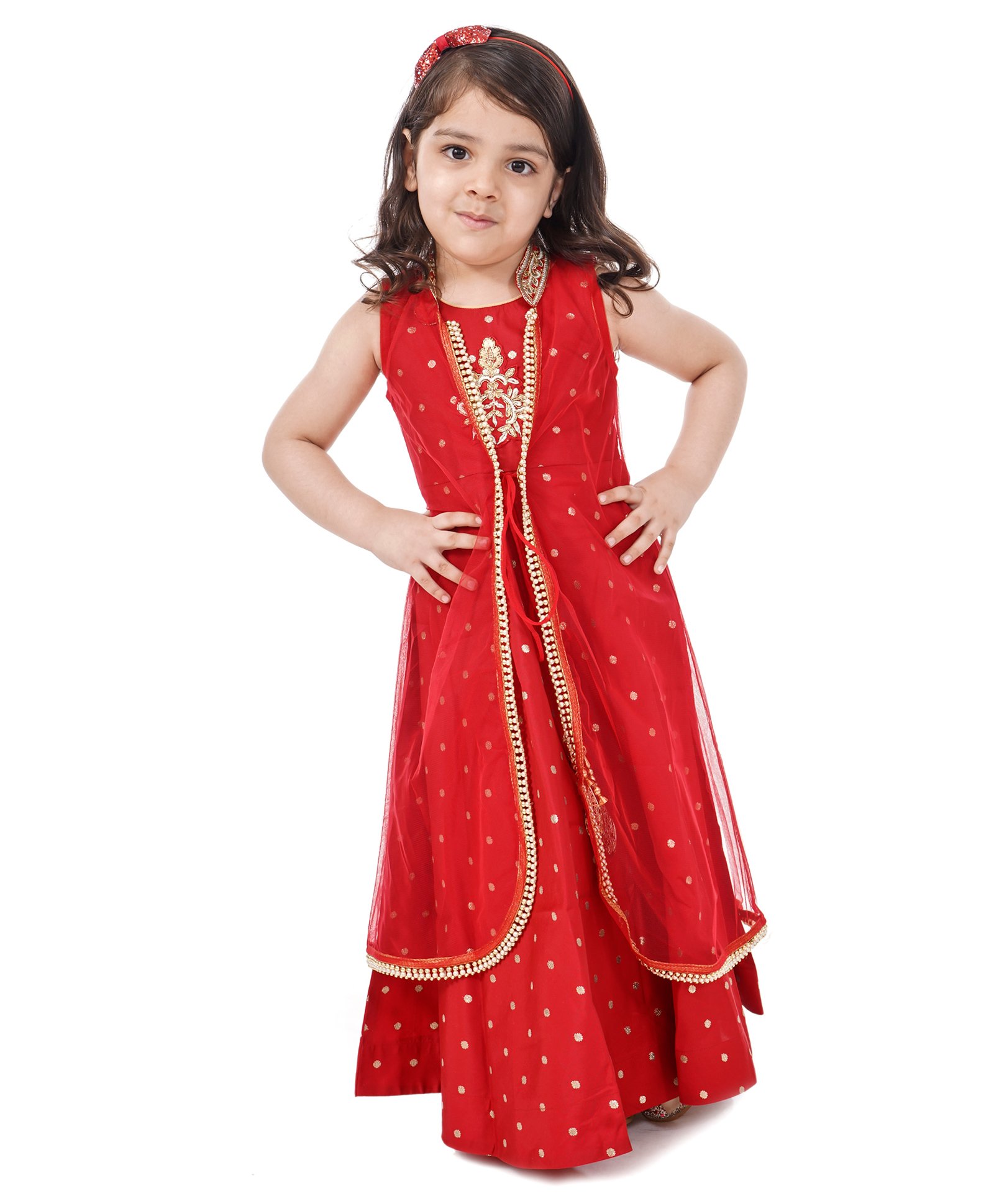 ethnic dress with long jacket