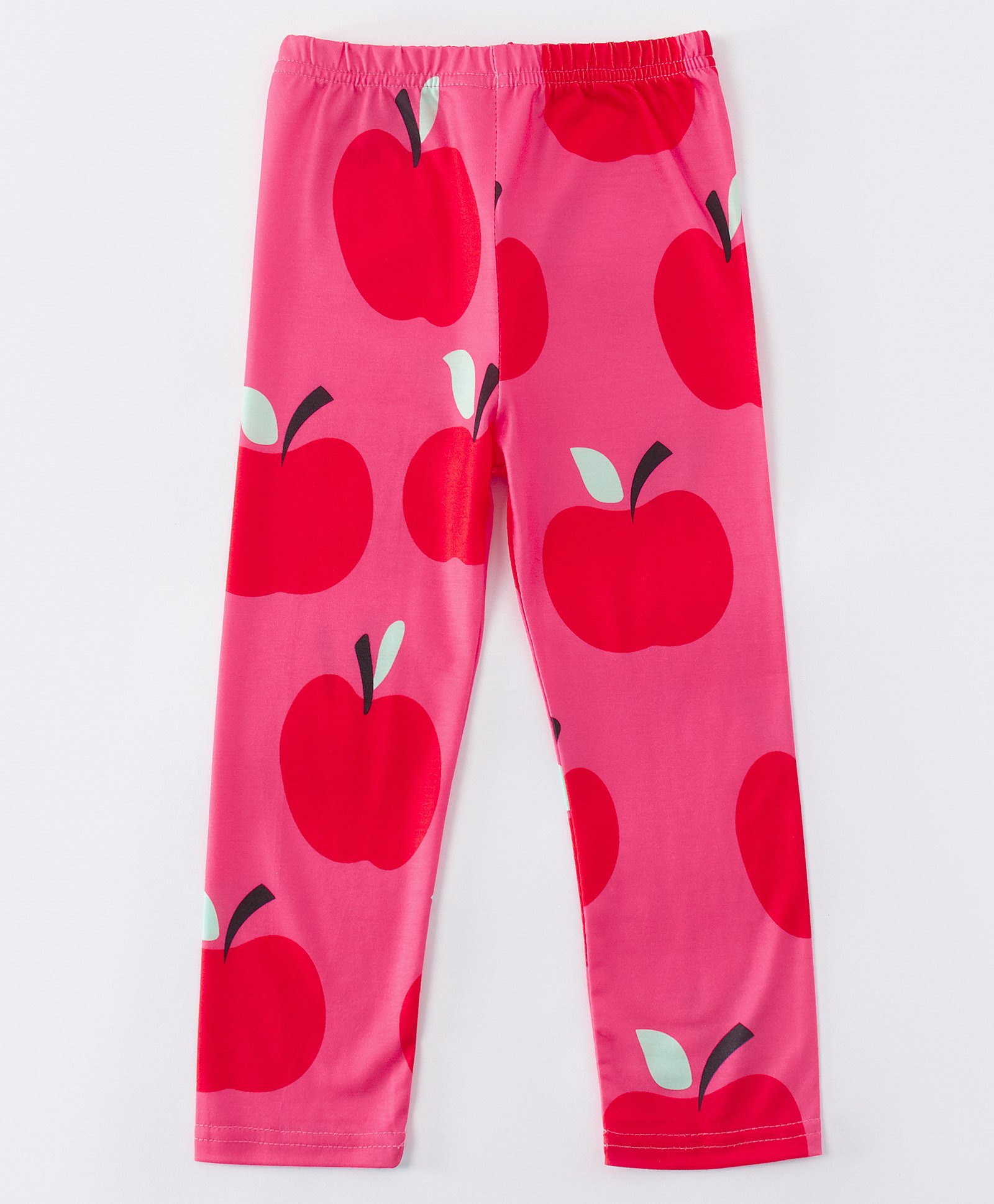Kookie Kids Full Length Leggings Apple Print - Pink-picture-23