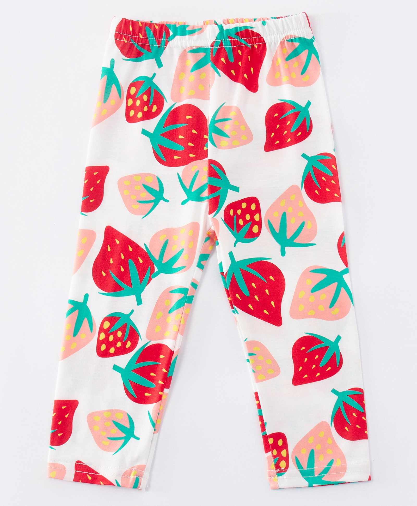 Kookie Kids Full Length Leggings Strawberry Print - White Red-image-47