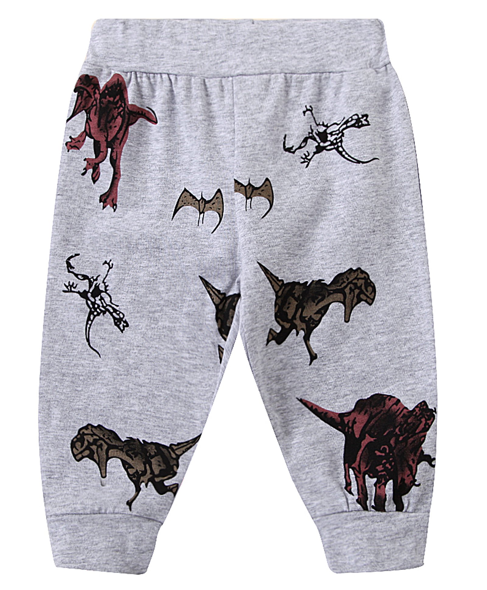 Kookie Kids Full Length Lounge Pant Dino Print - Grey-image-24