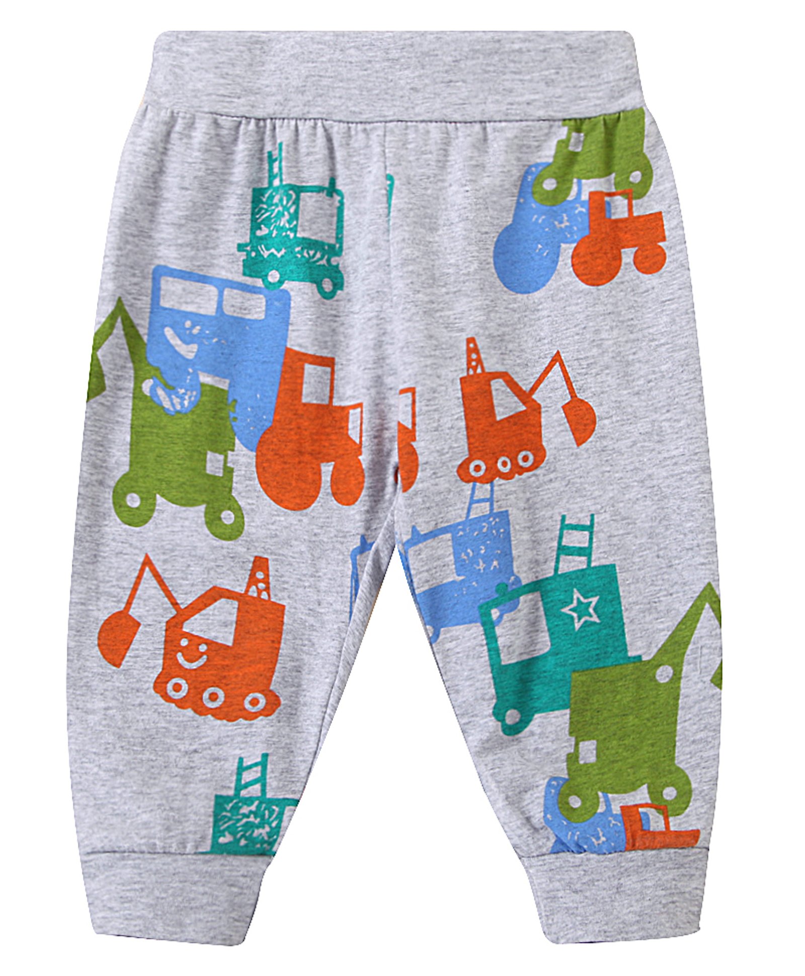 Kookie Kids Full Length Lounge Pant Construction Vehicle Print - Grey-picture-28