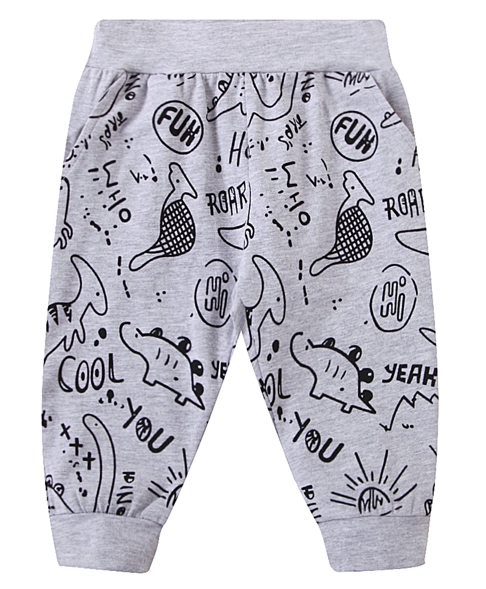 Kookie Kids Full Length Lounge Pant Dino Print - Grey-picture-21
