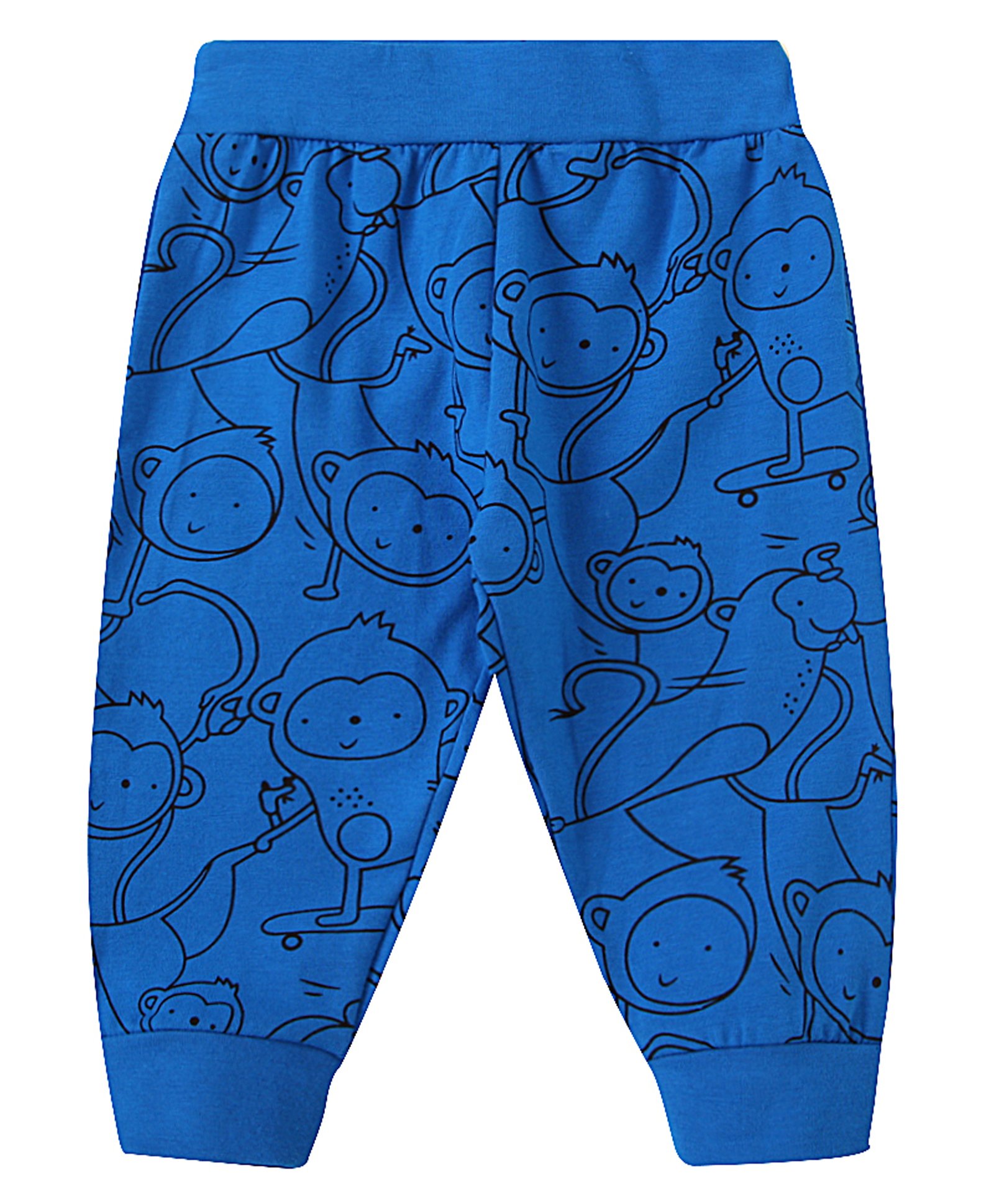 Kookie Kids Full Length Lounge Pant Monkey Print - Blue-image-28