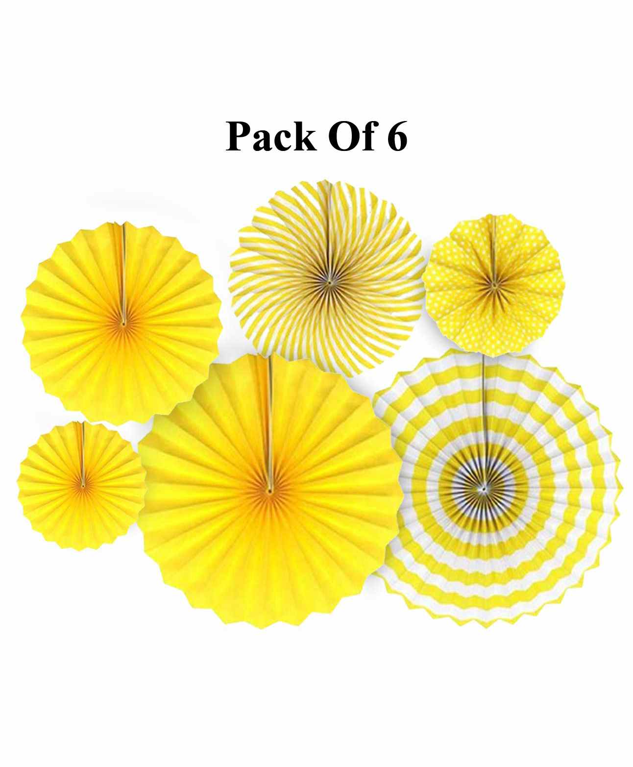Amfin Paper Fan Yellow - Pack of 6-image-37