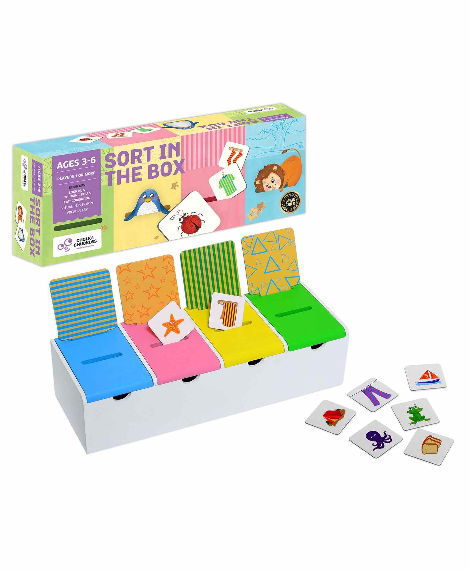 chalk and chuckles Chalk & Chuckles Sort In The Box Game - Multicolor-picture-19