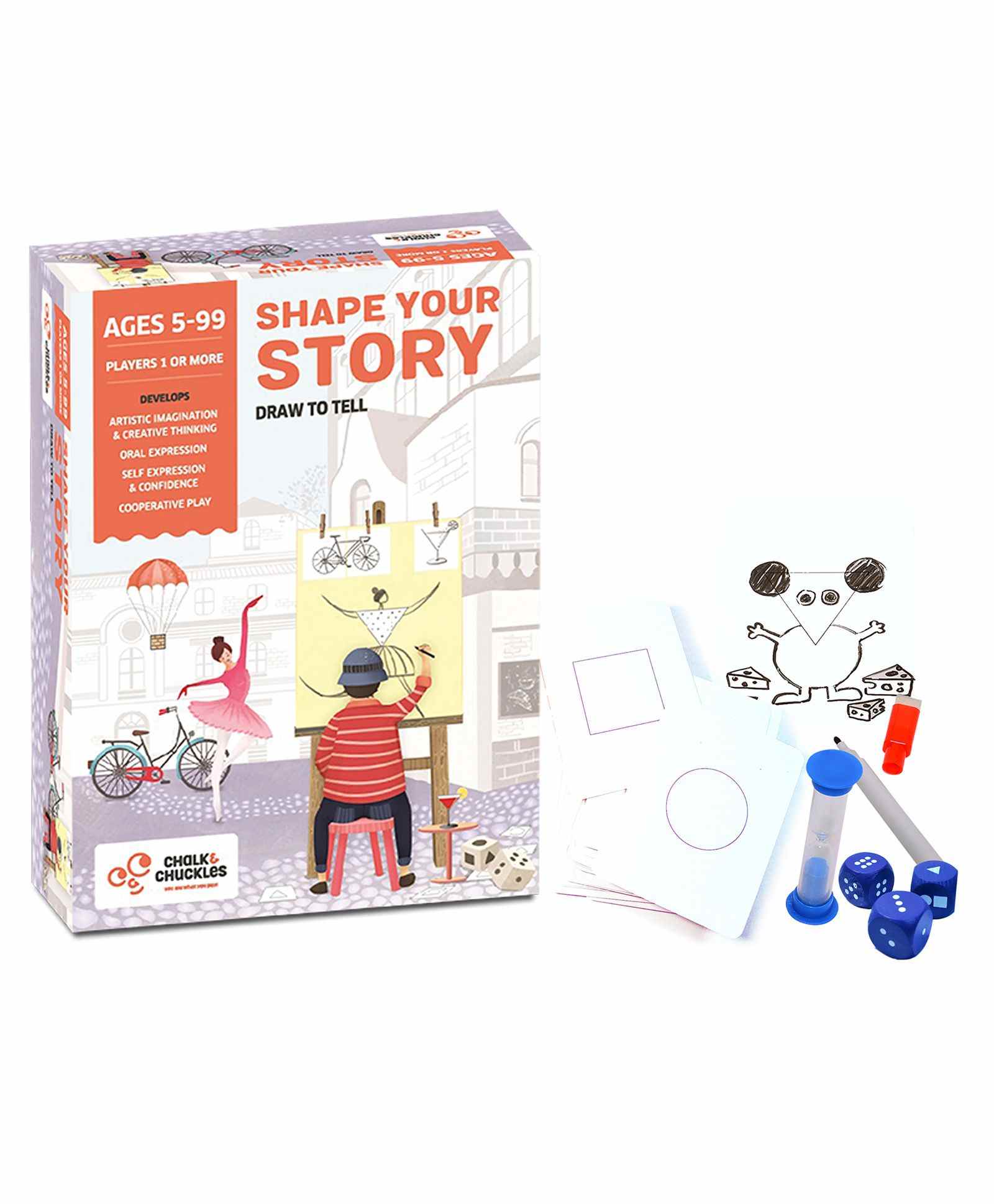 Chalk and Chuckles Shape Your Story Drawing & Storytelling Game - Multicolour-picture-19