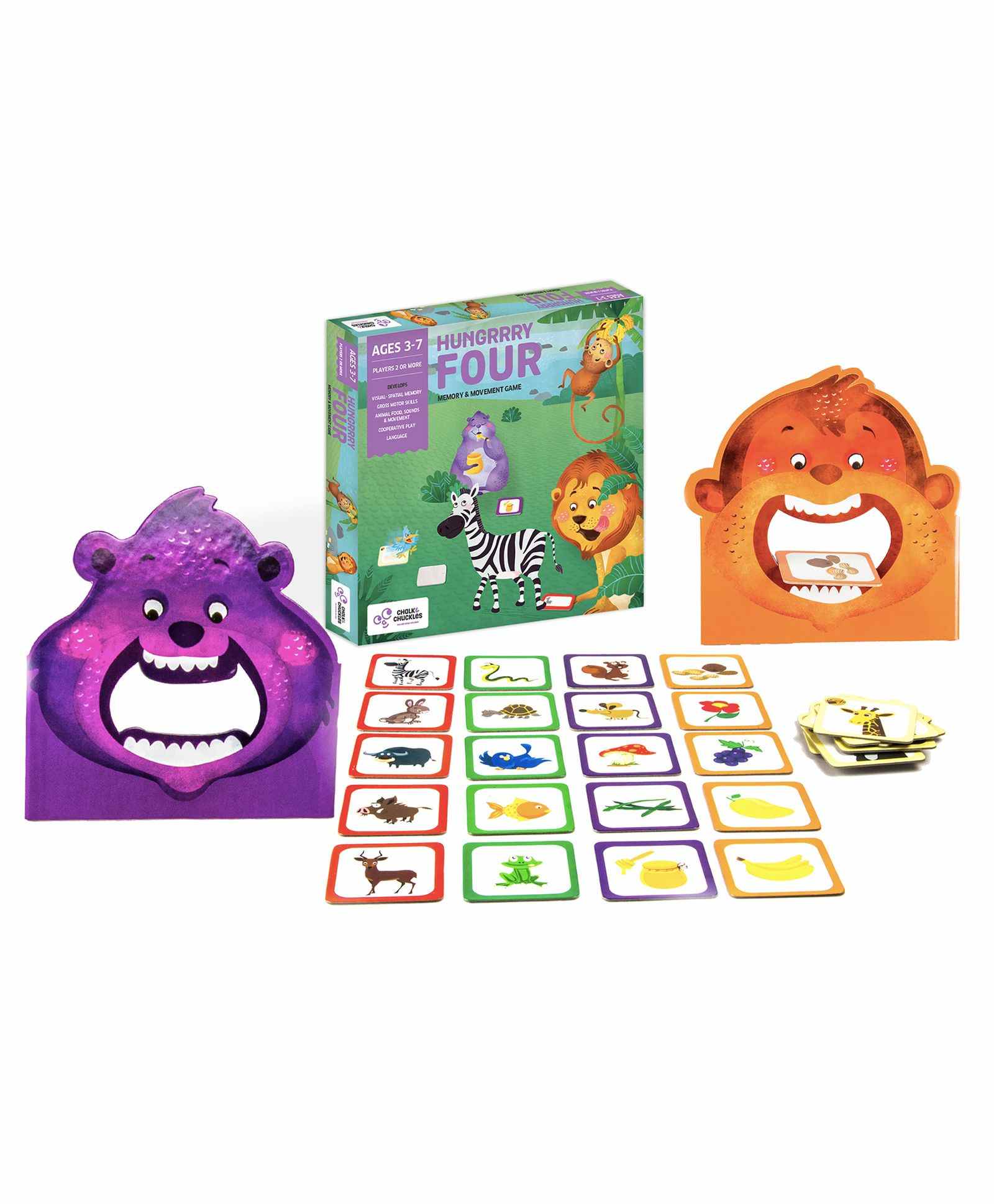 Chalk and Chuckles Hungry Four, Memory & Movement Board Game - Multicolor-picture-26