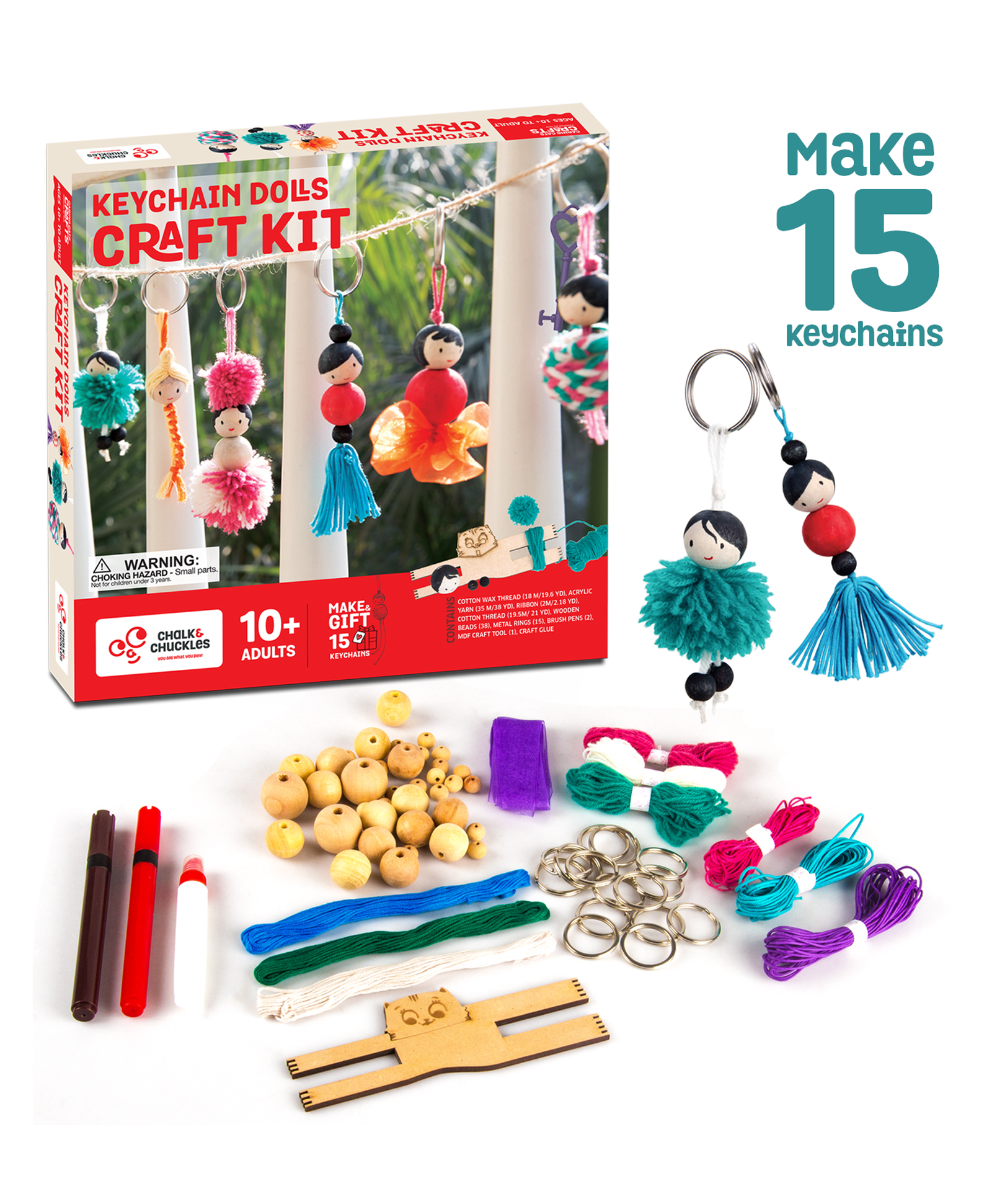 Chalk and Chuckles Keychain Dolls Making Kit - Multicolor-image-15