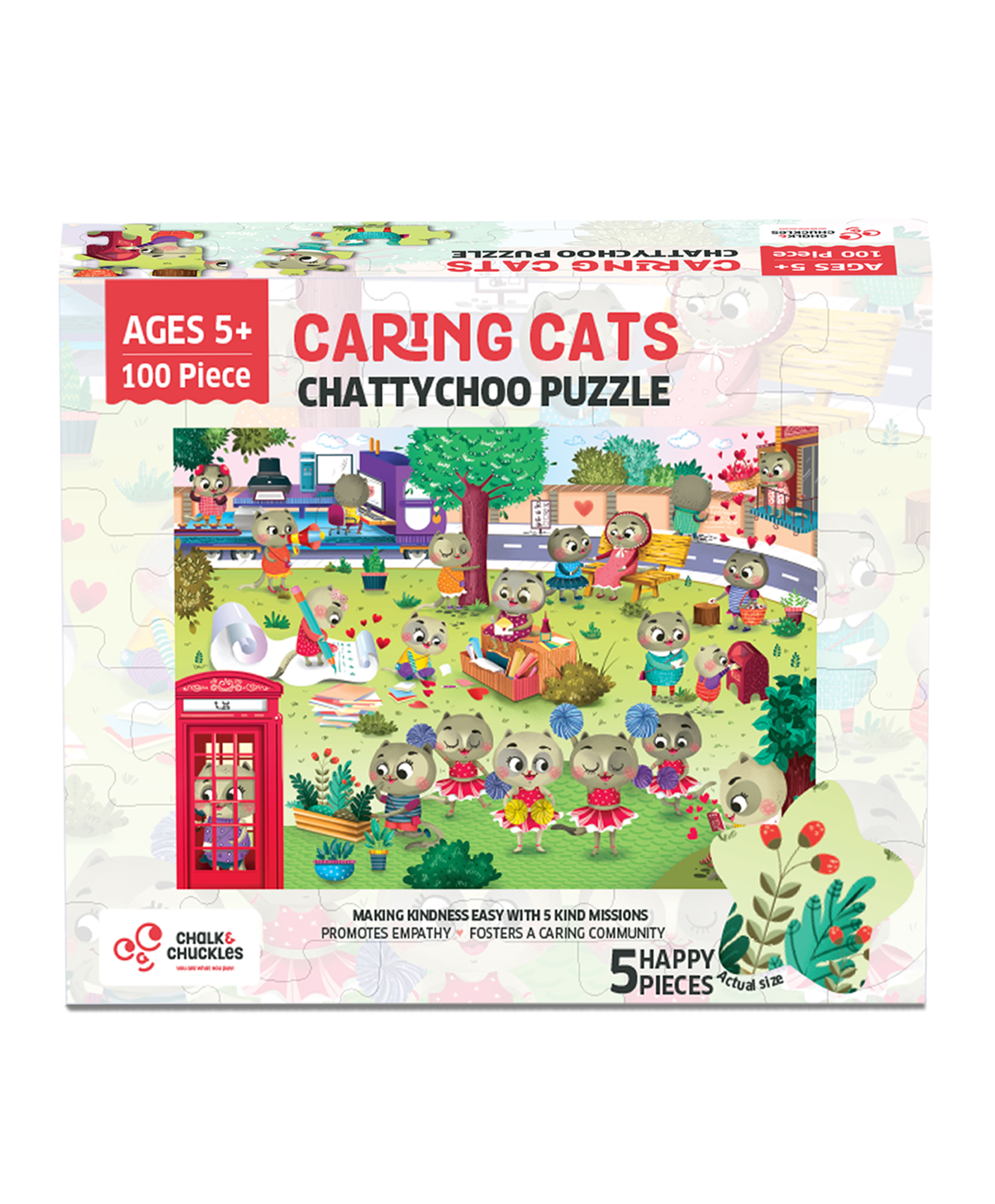 Chalk and Chuckles Chattychoo Cat Jigsaw Puzzle - 100 Pieces-picture-46