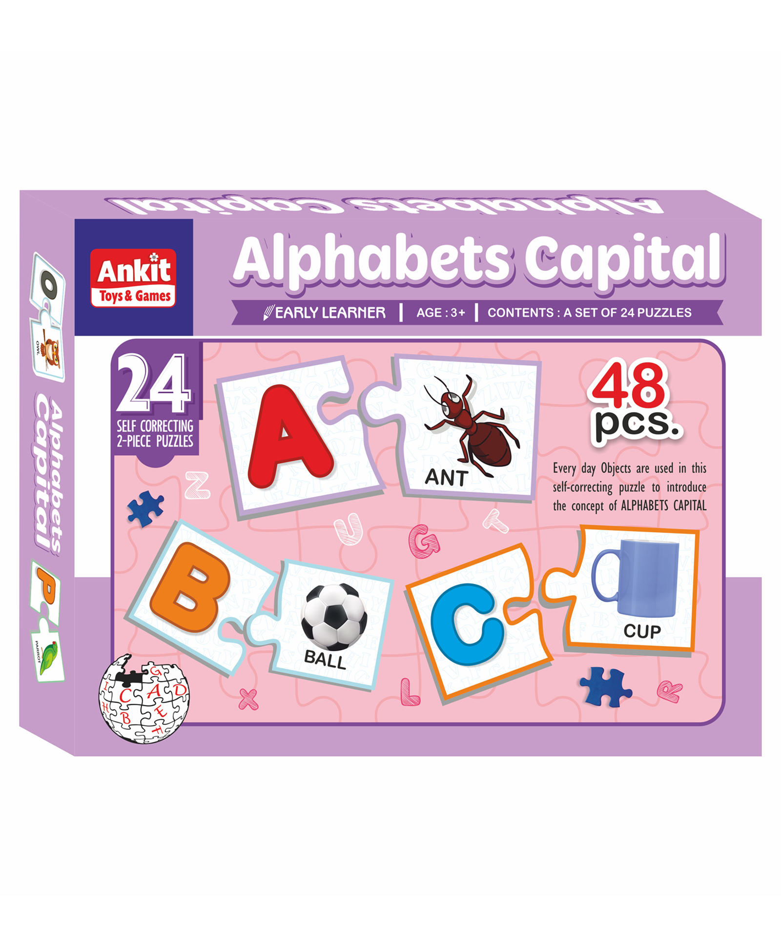 ankit toys & games Ankit Toys Alphabets Capital Educational Jigsaw Puzzle Multicolor Set of 24 - 48 Pieces-picture-11