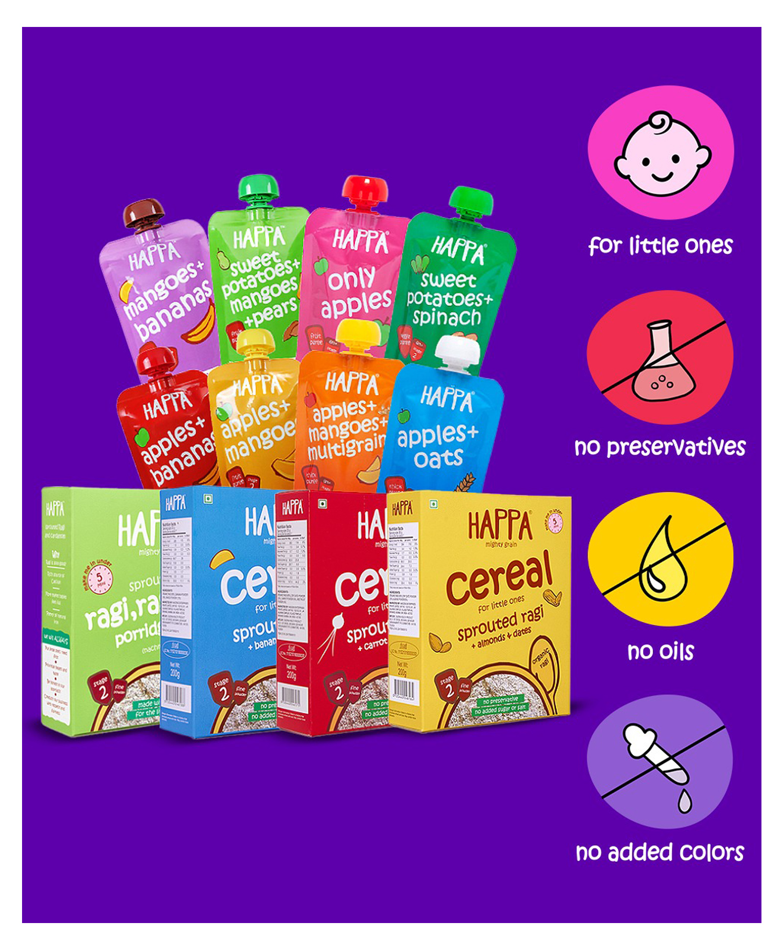 Happa Organic Porridge and Puree Combo Pack of 12 - 200 g and 100 g Each-image-12