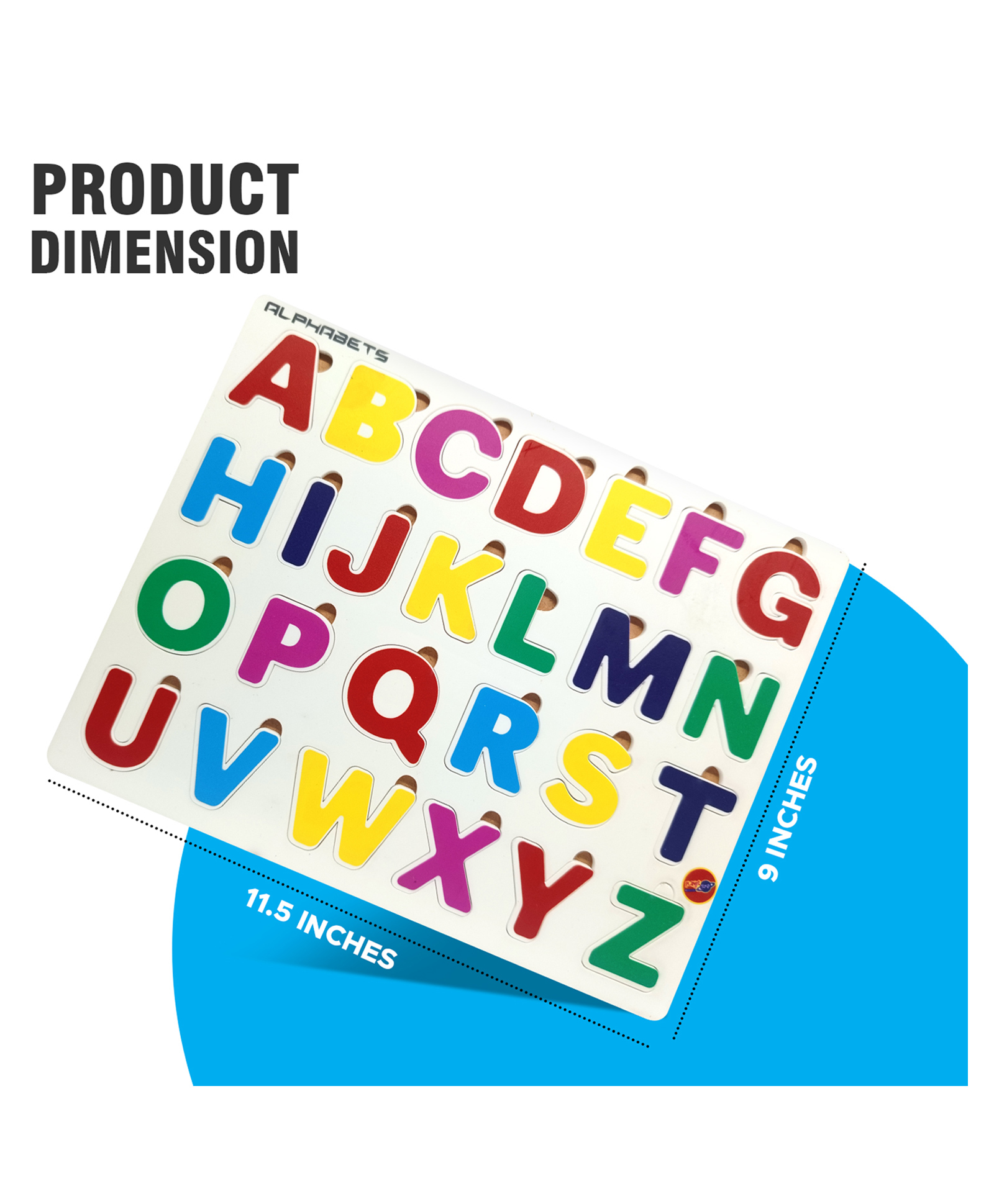 Planet of Toys Wooden Knob & Peg Alphabet Puzzle Multicolor - 26 pieces-picture-29