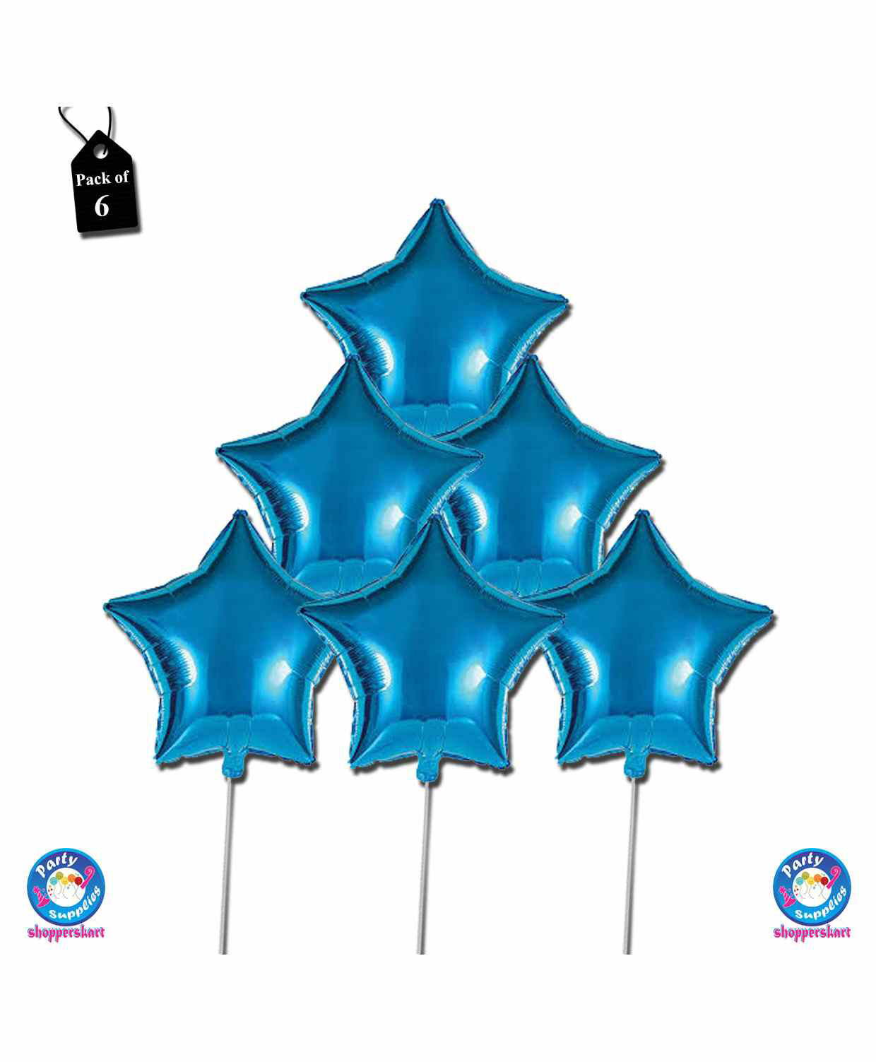 Shopperskart Star Shape Foil Balloon Blue - Pack of 6-image-33