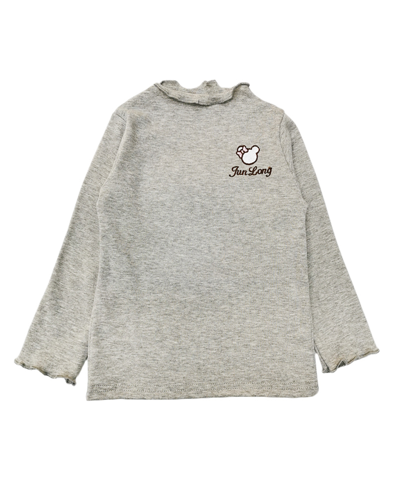 Kookie Kids Full Sleeves Top Text Embroidered - Grey-image-2