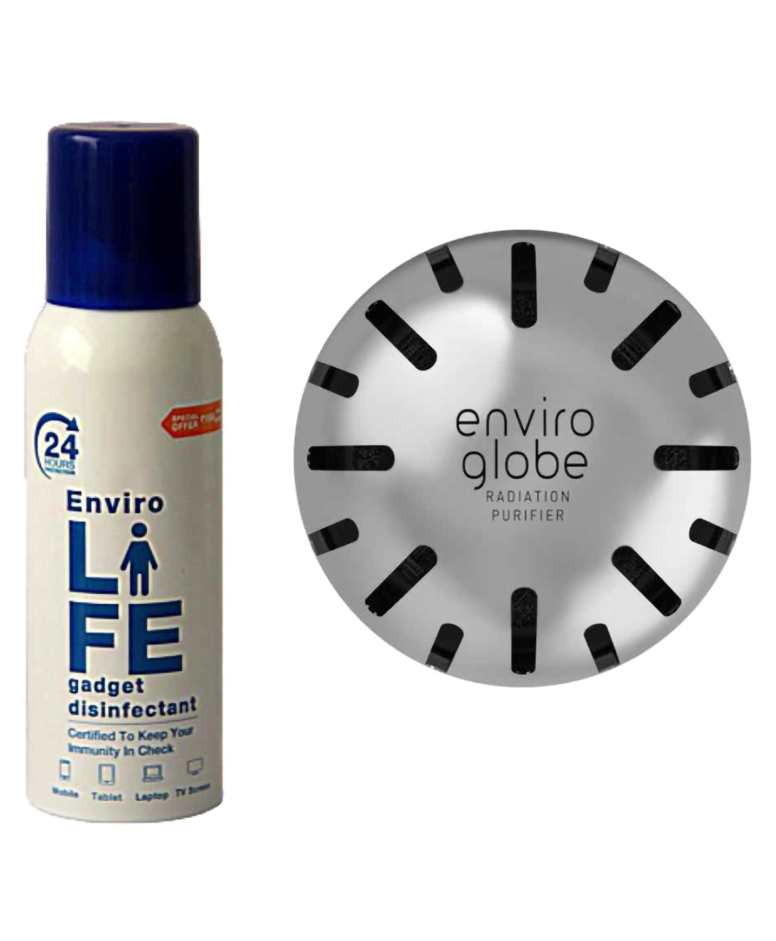 Enviroglobe Radiation Protector Tested & Certified Protection For Home Office Or Car Premium Grade Stainless Steel No Battery Or Adaptor Required 01 Pack And Envirolife Alcohol Based Gadget Disinfectant - 100 ml-image-45
