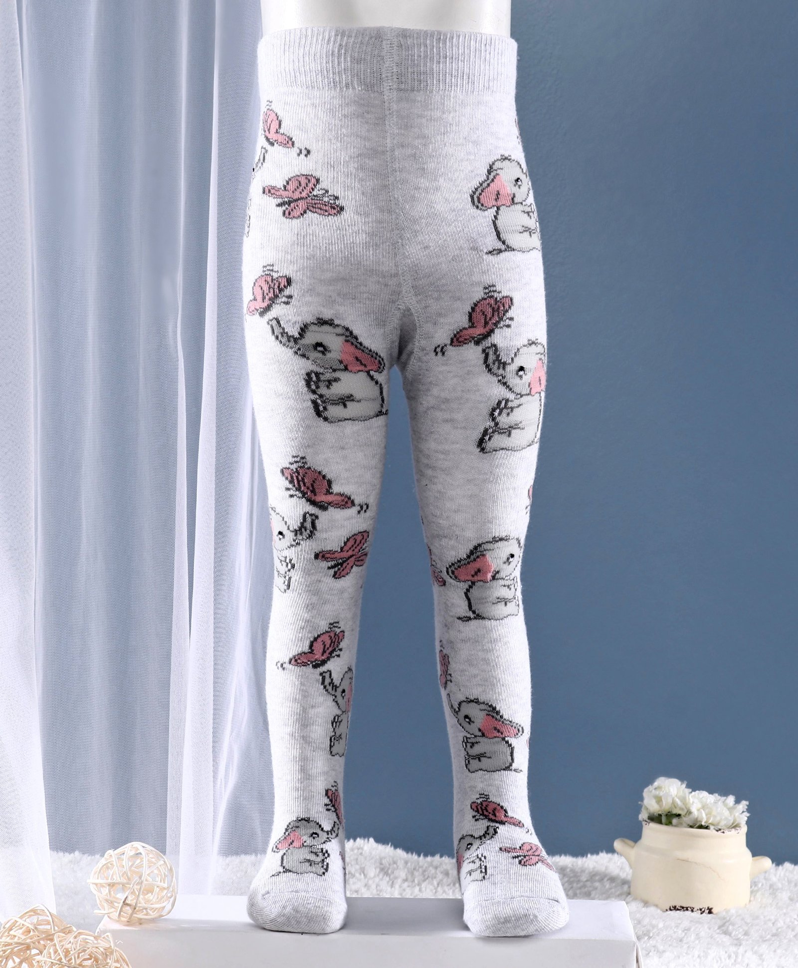 Mustang Footed Tights Elephant Design - Grey-image-49