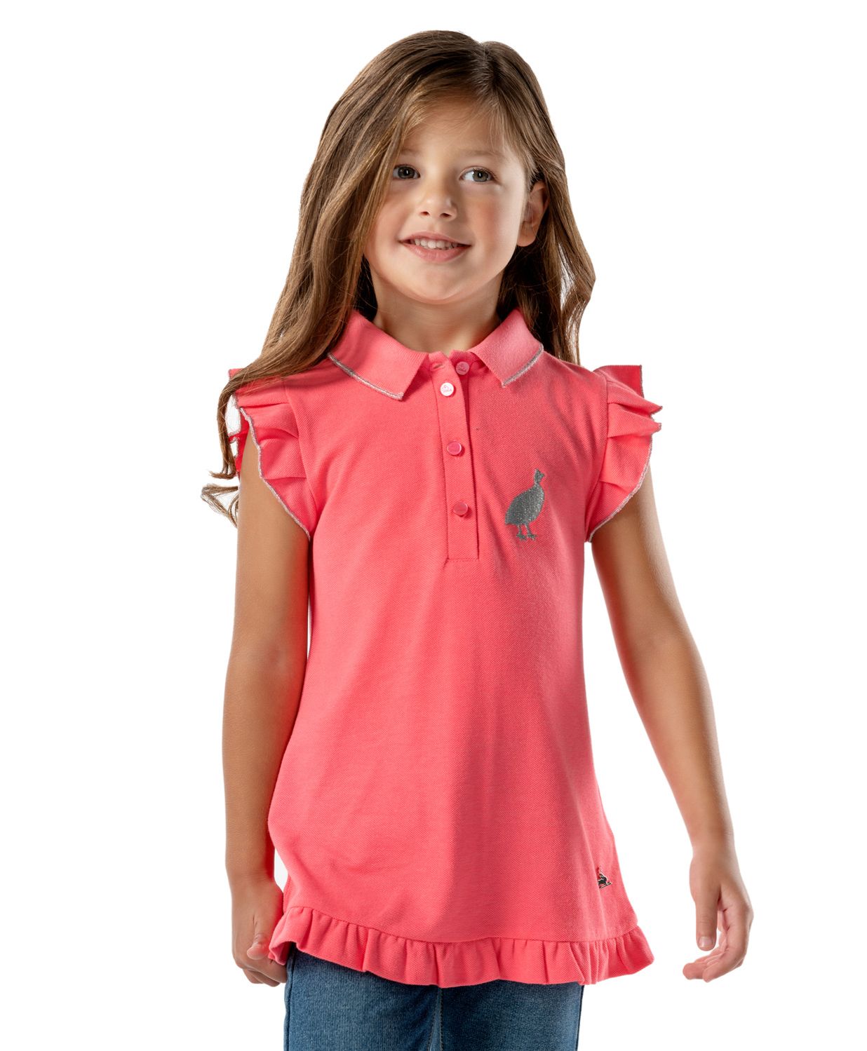 Cherry Crumble By Nitt Hyman Cap Sleeves Bird Embroidery Detailing Tee - Pink-image-44