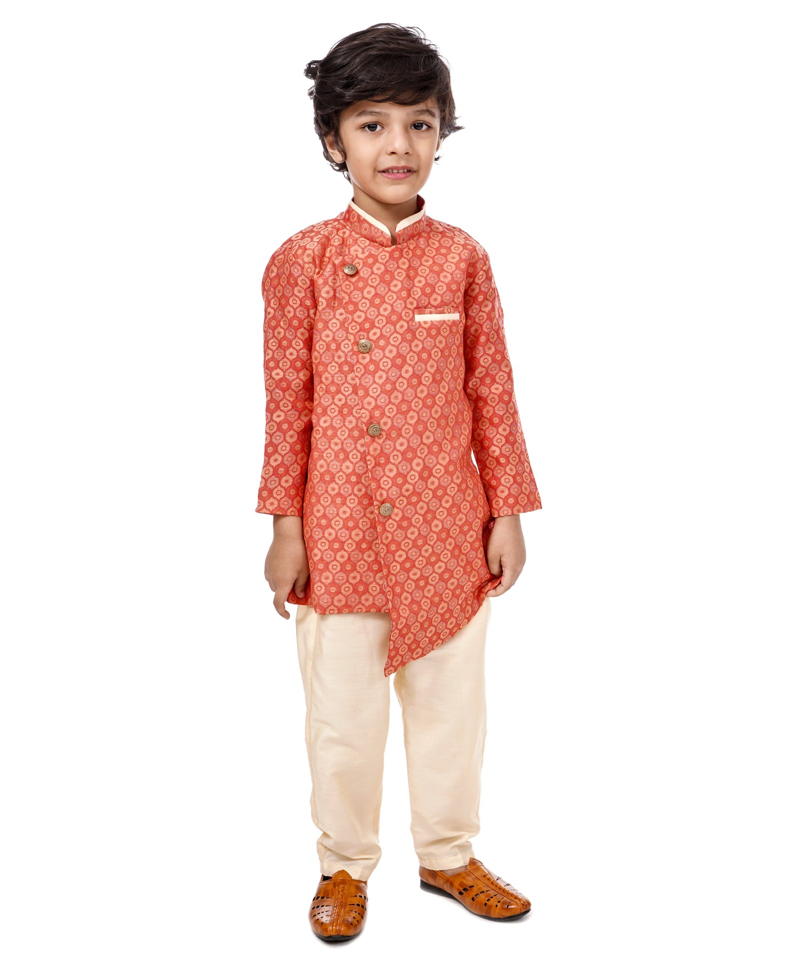 Babyhug Full Sleeves Kurta & Pajama Set - Red-image-1