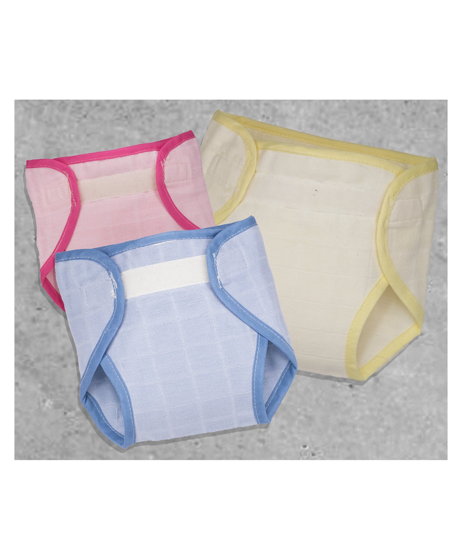 Lollipop Lane Muslin Cloth Nappy Large Size Pack of 3 - Red Blue Yellow-image-23