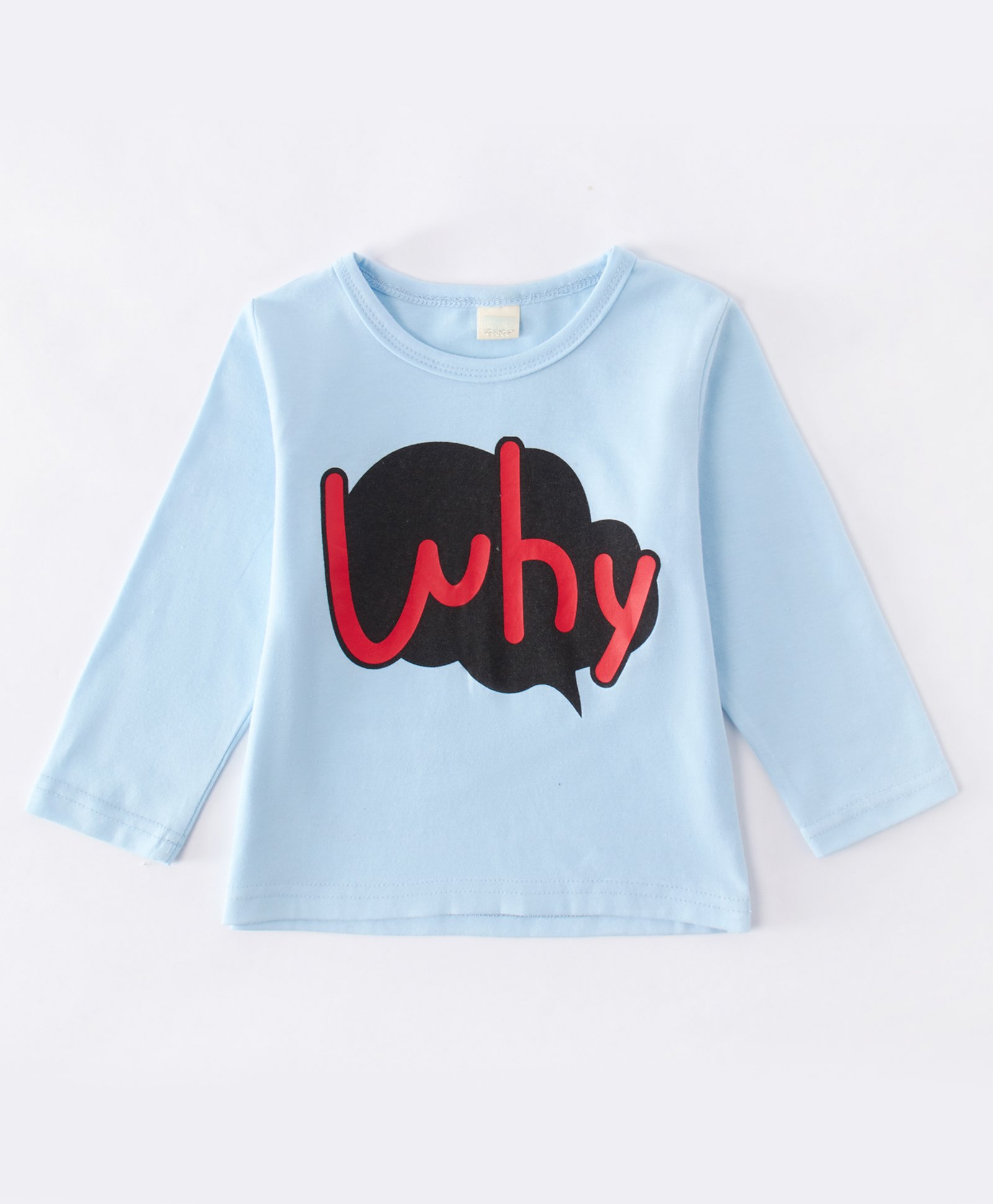 Kookie Kids Full Sleeves Tee Why Print - Blue-image-31