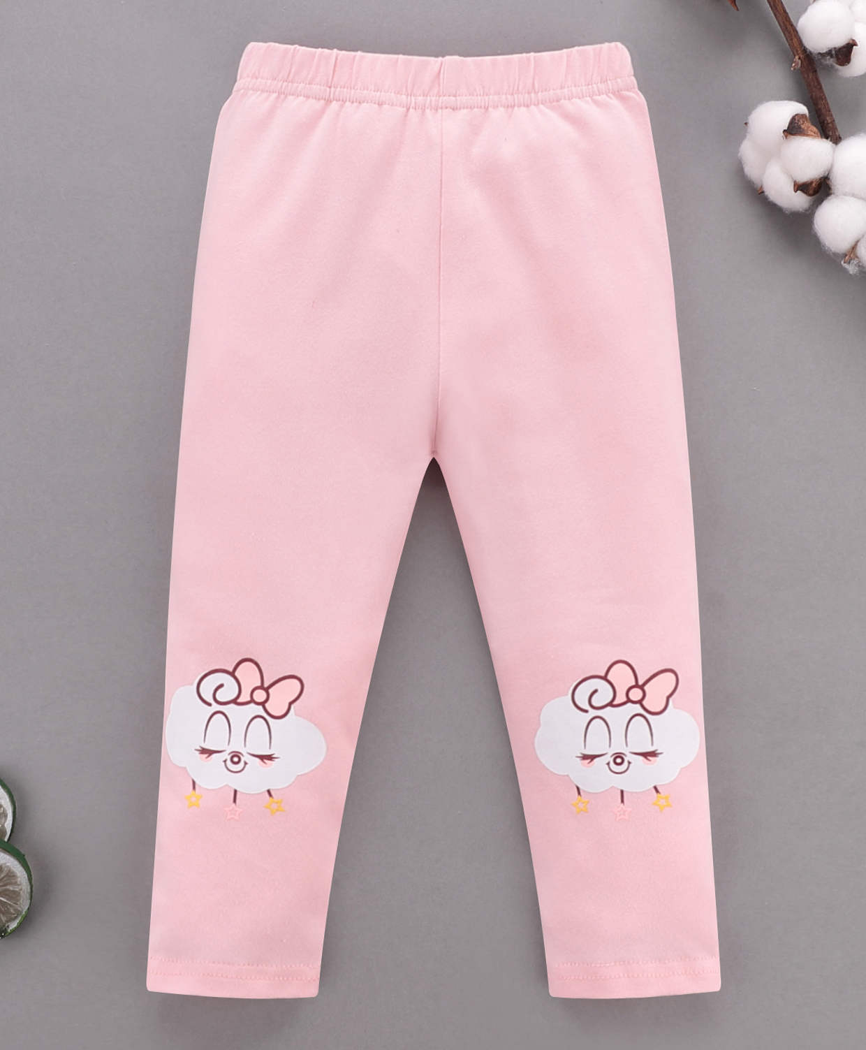 Kookie Kids Full Length Leggings Cloud Print - Pink-image-40